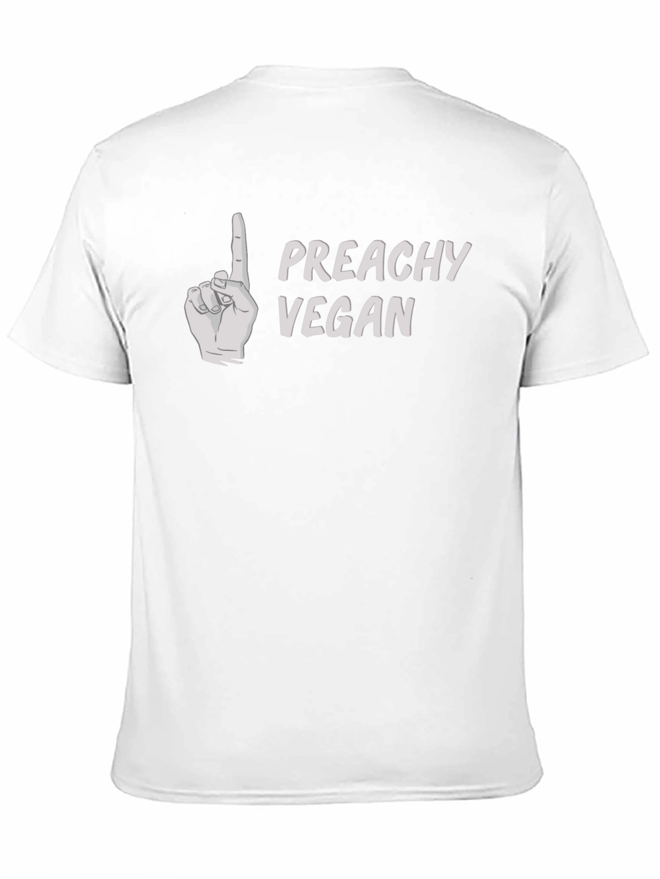 Preachy Vegan Graphic T-Shirt - Black Crew Neck