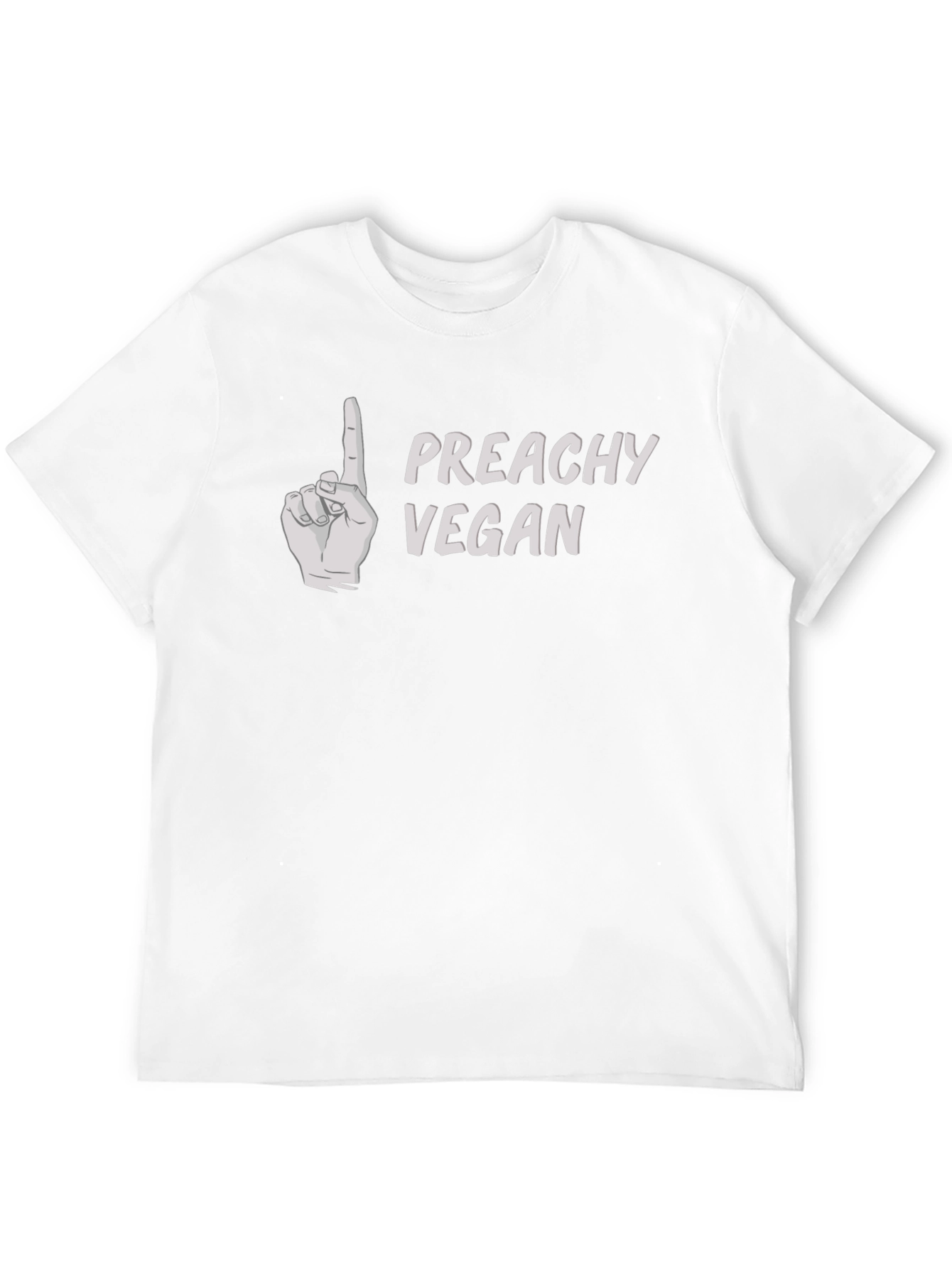 Preachy Vegan Graphic T-Shirt - Black Crew Neck