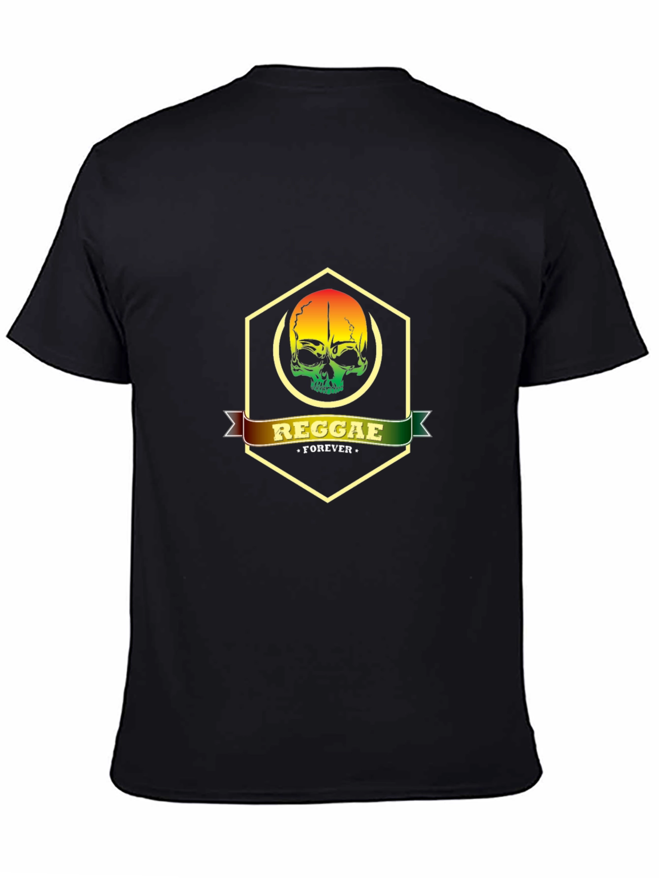 Reggae Forever Skull Graphic Tee - Black