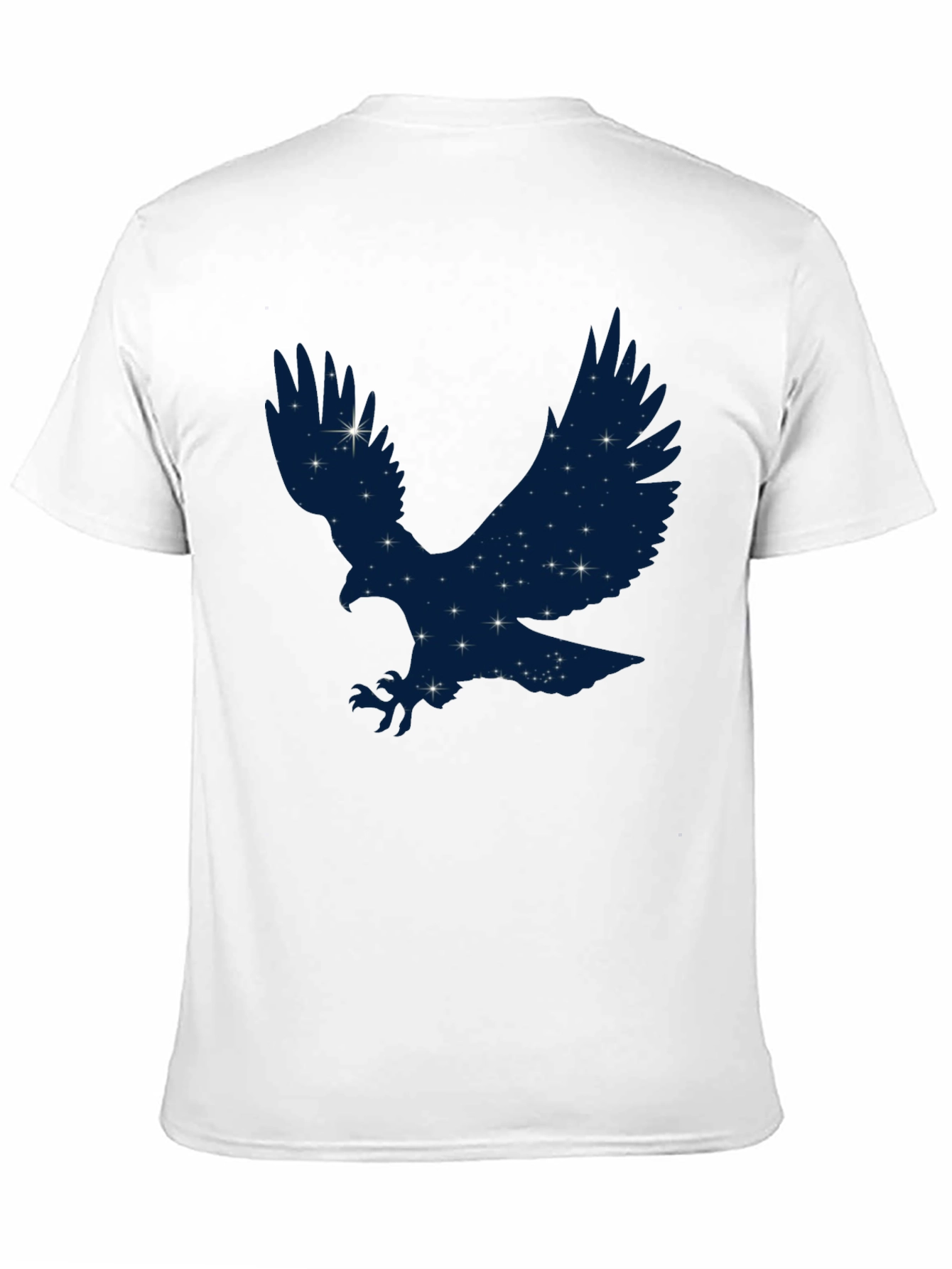 Starry Eagle Graphic Tee - Soft Black Cotton T-Shirt