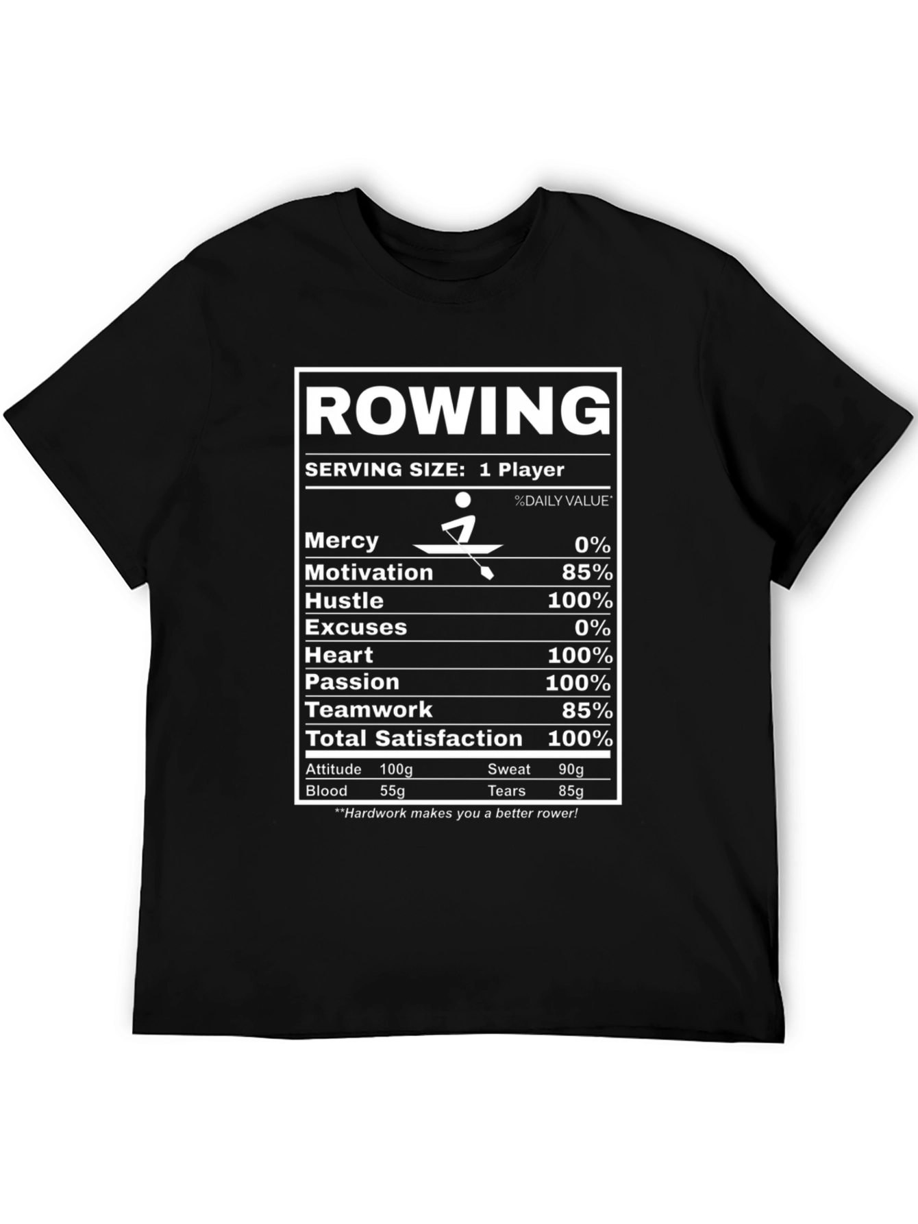 Rowing Nutritional Facts T-Shirt