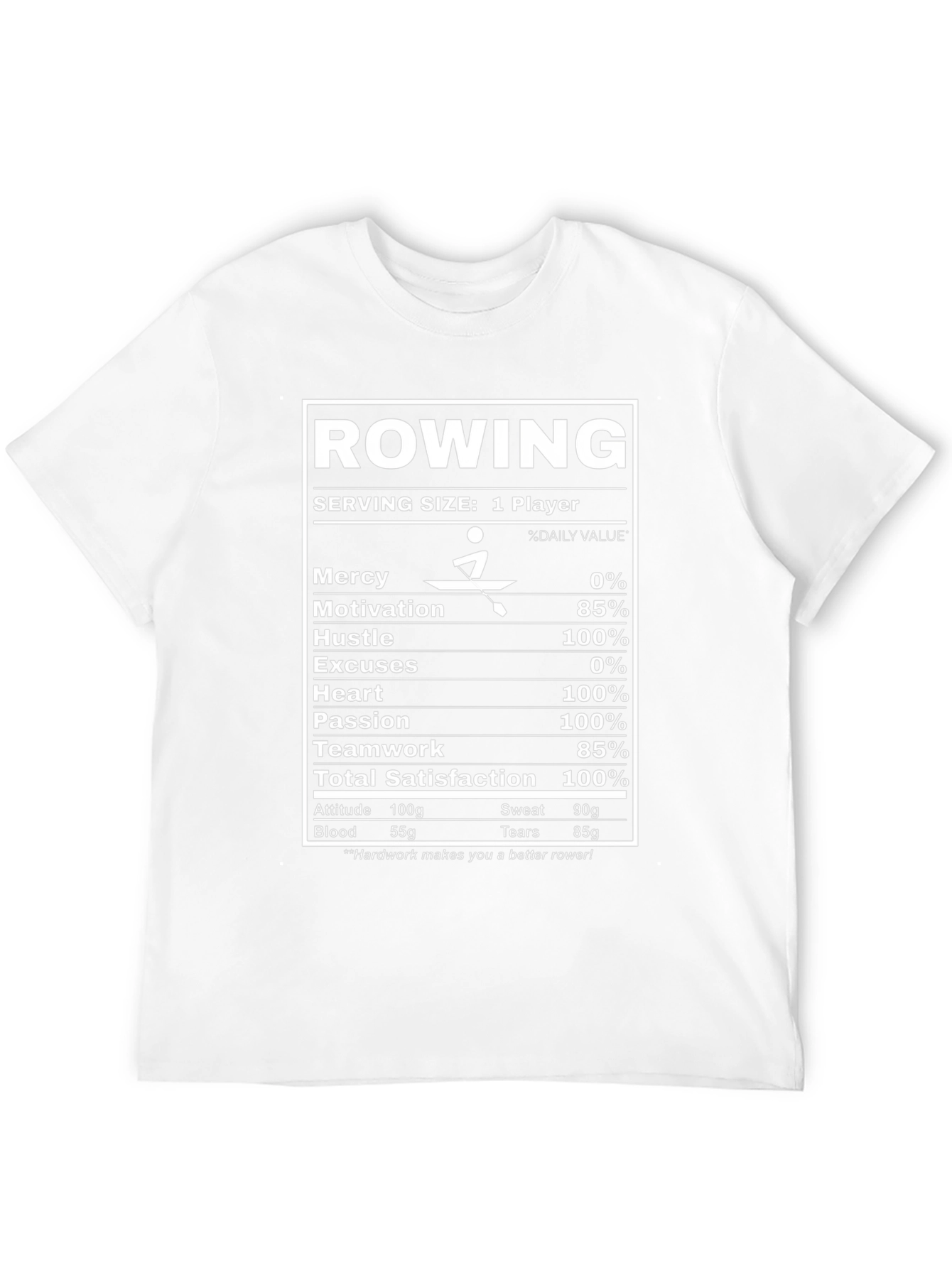Rowing Nutritional Facts T-Shirt