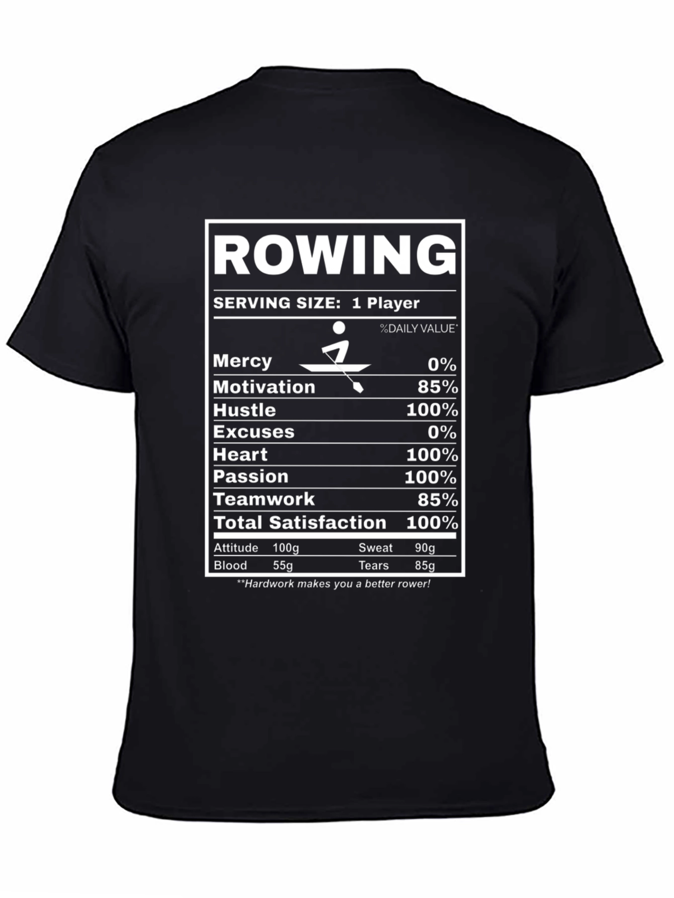Rowing Nutritional Facts T-Shirt