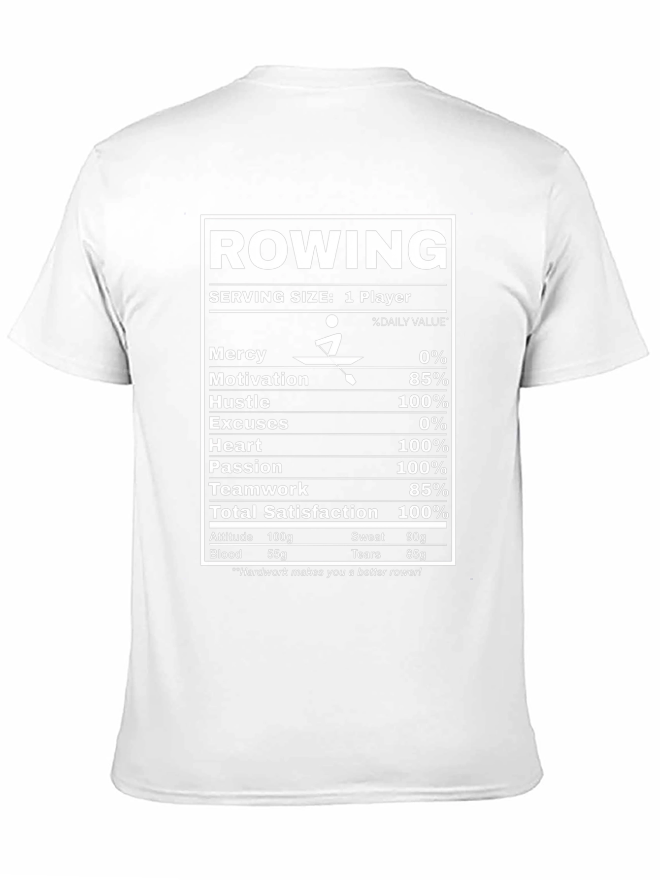Rowing Nutritional Facts T-Shirt