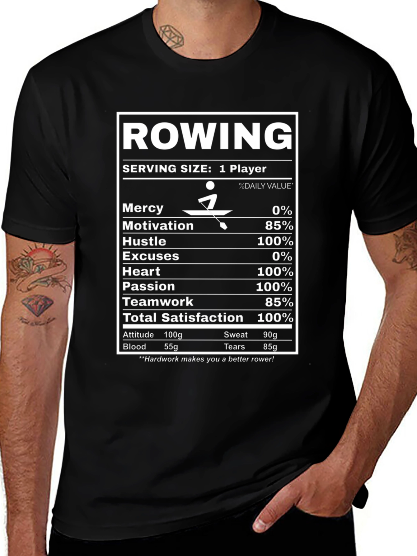 Rowing Nutritional Facts T-Shirt