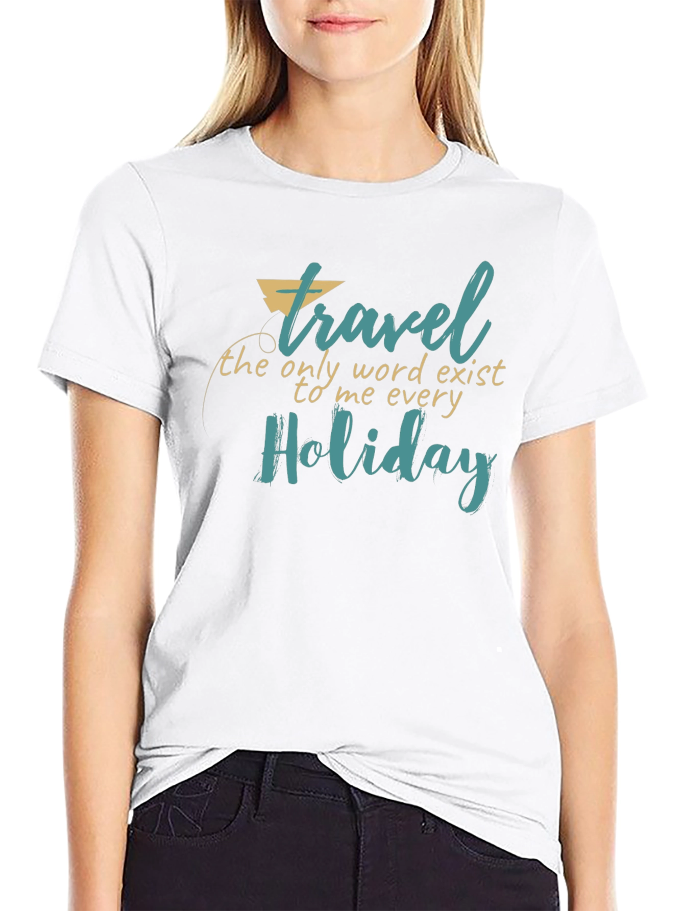 Travel Holiday Graphic Print Black T-Shirt