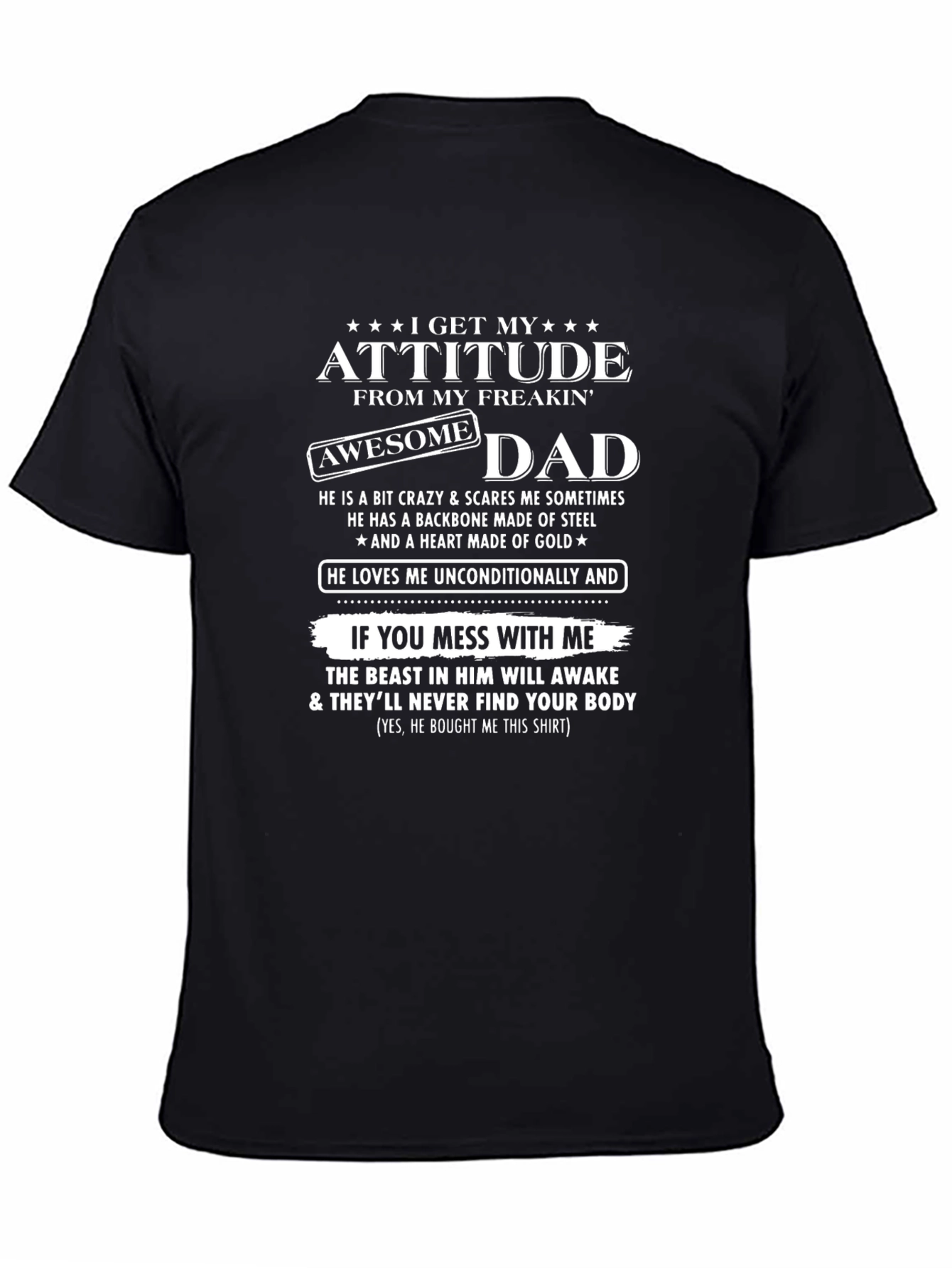 Awesome Dad Attitude Graphic T-Shirt