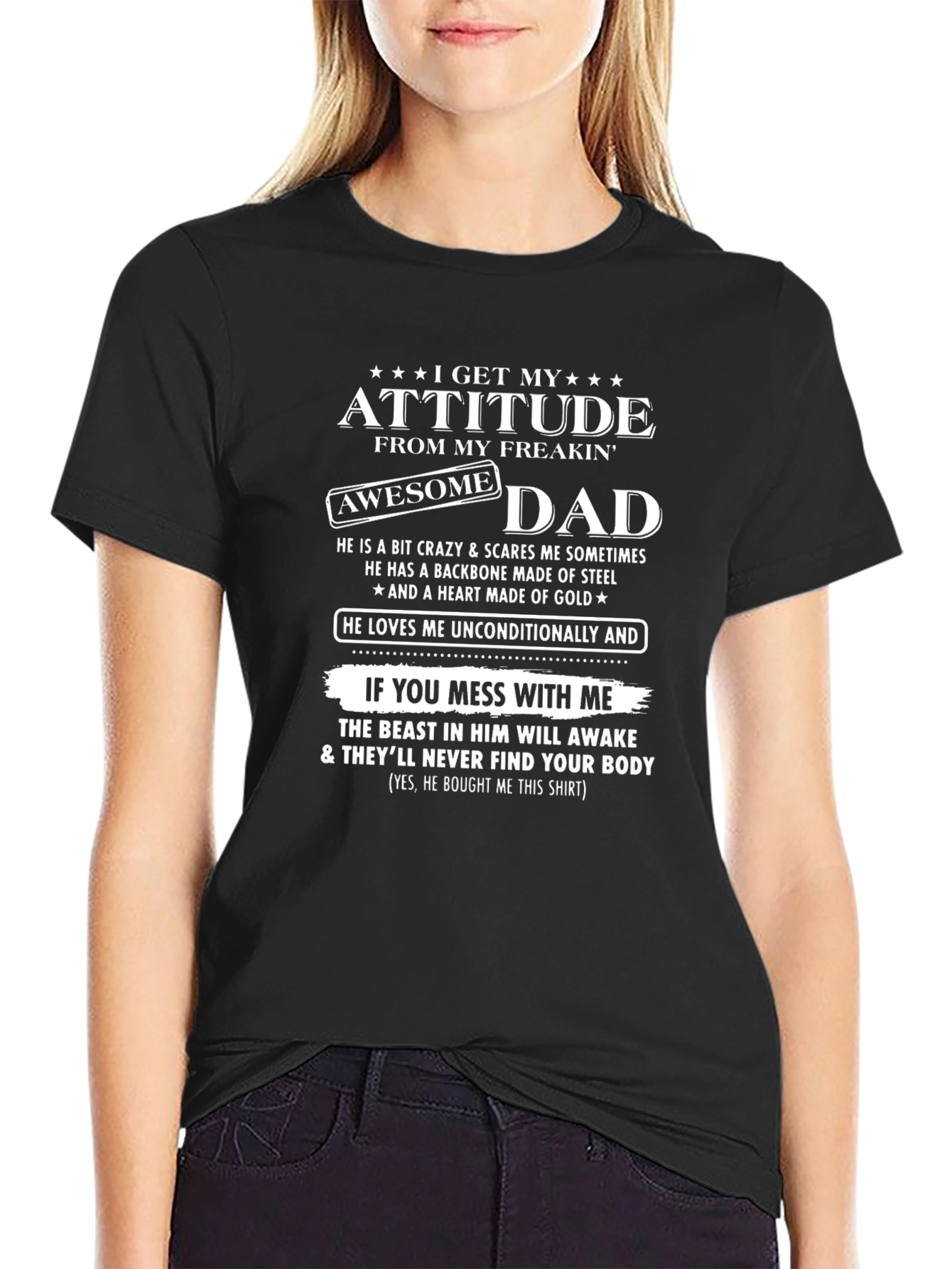 Awesome Dad Attitude Graphic T-Shirt