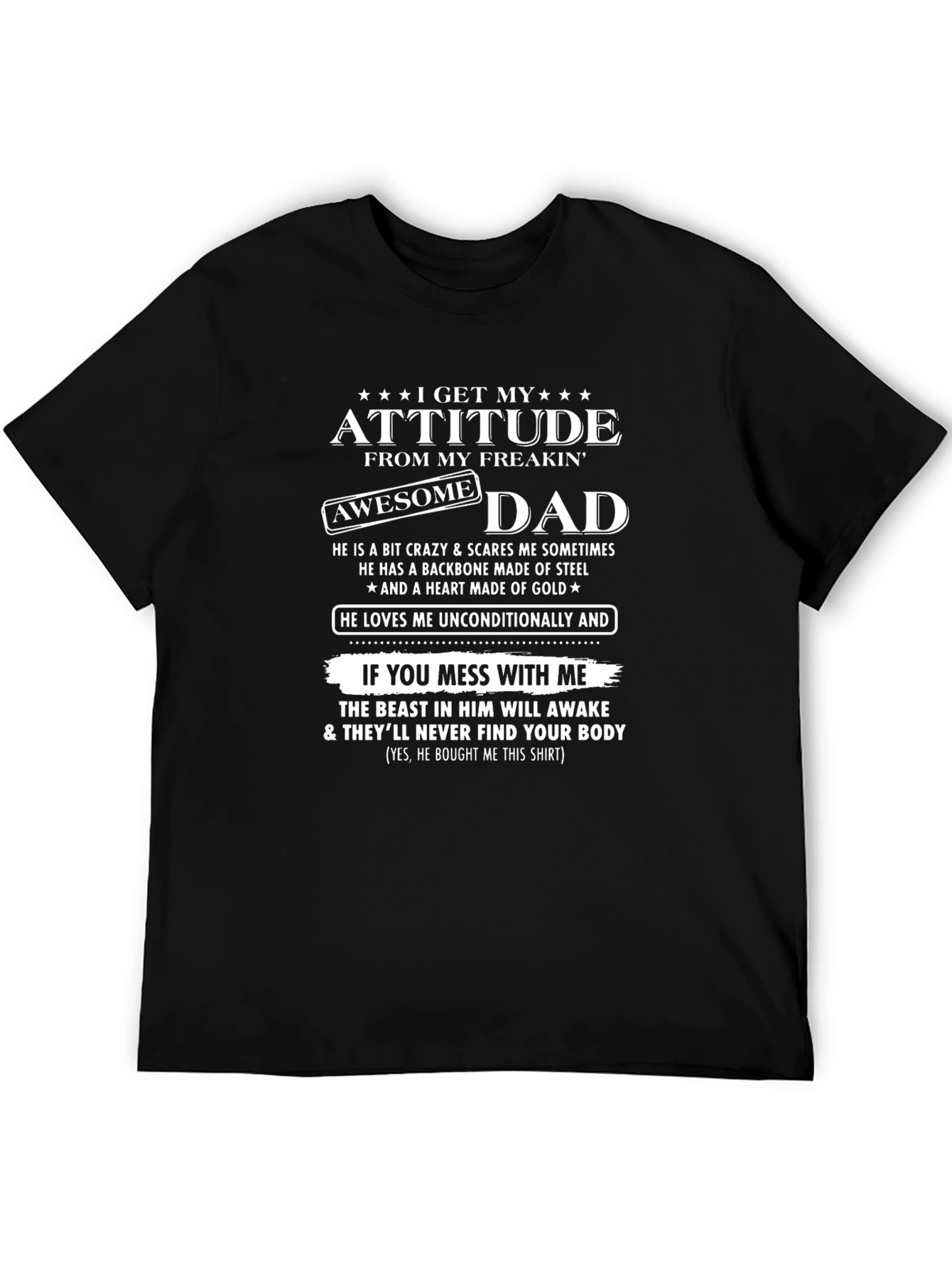 Awesome Dad Attitude Graphic T-Shirt