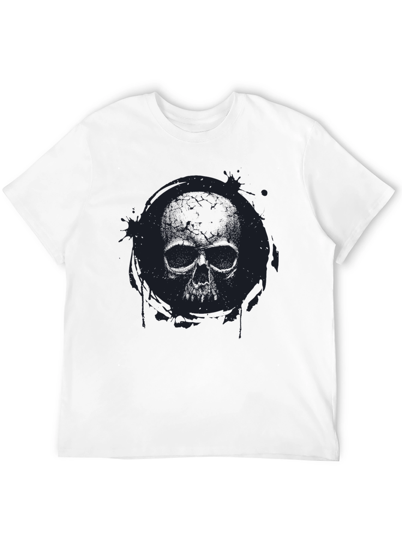 Skull Graphic Print Mens Black T-Shirt