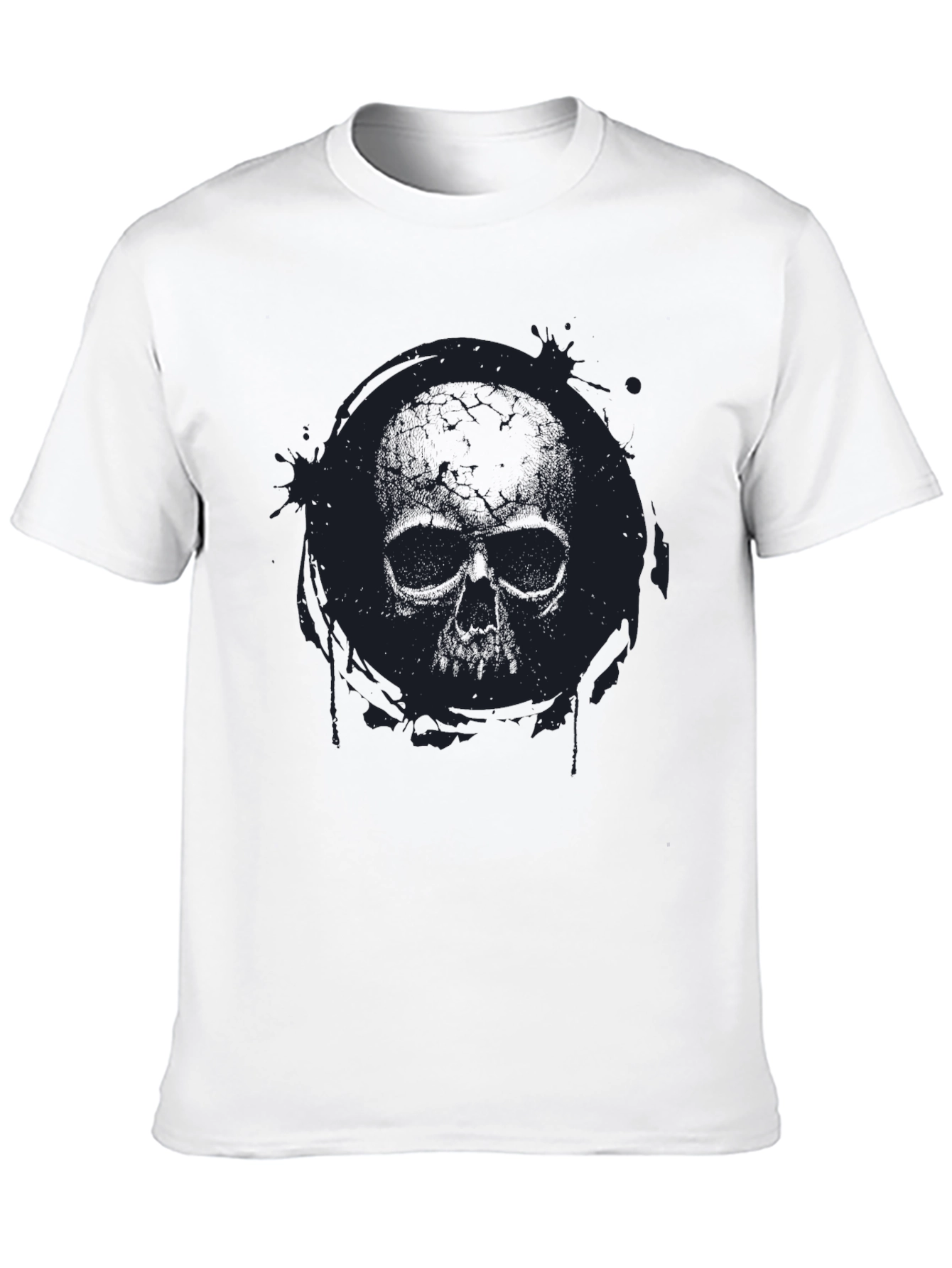 Skull Graphic Print Mens Black T-Shirt