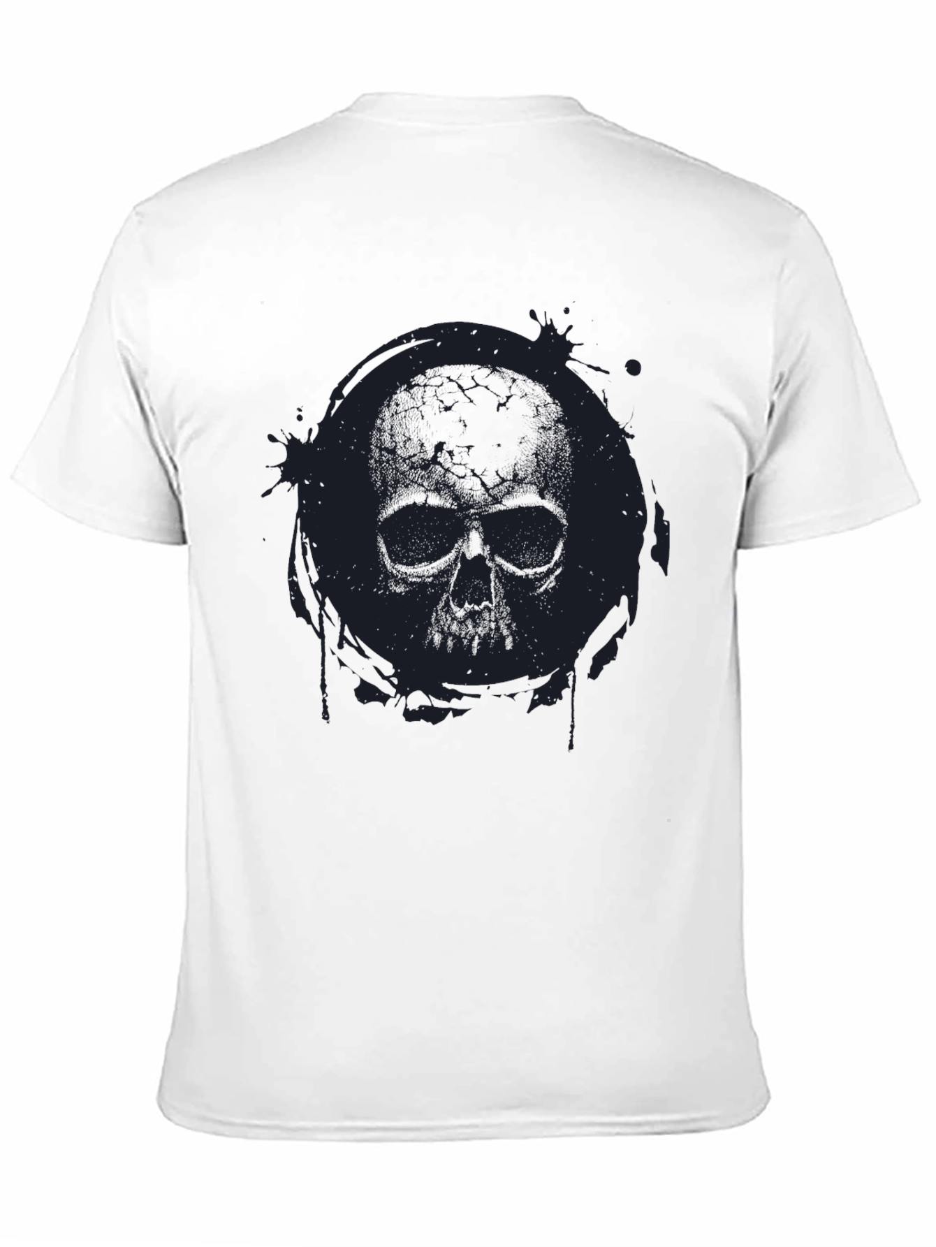 Skull Graphic Print Mens Black T-Shirt