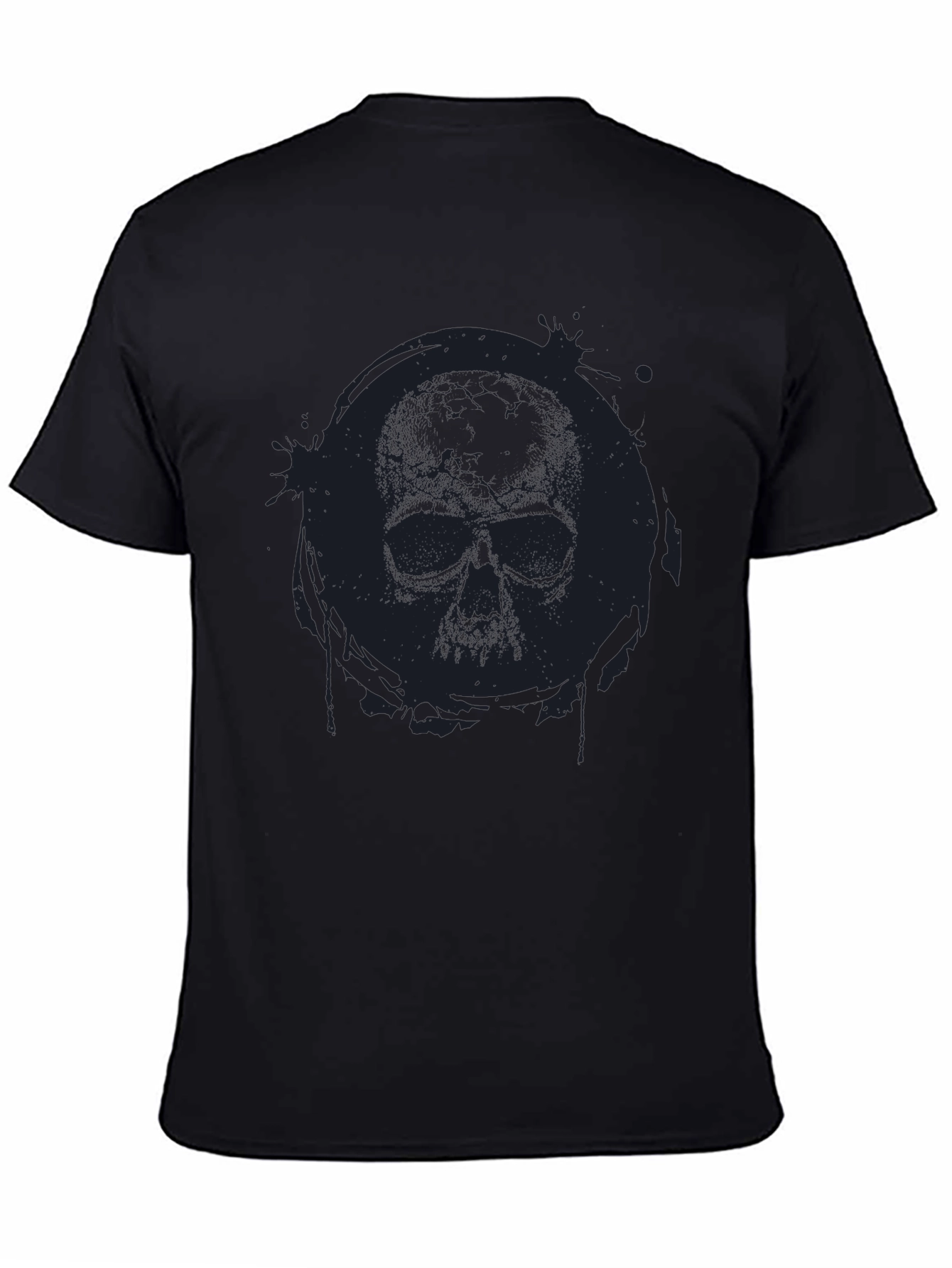 Skull Graphic Print Mens Black T-Shirt