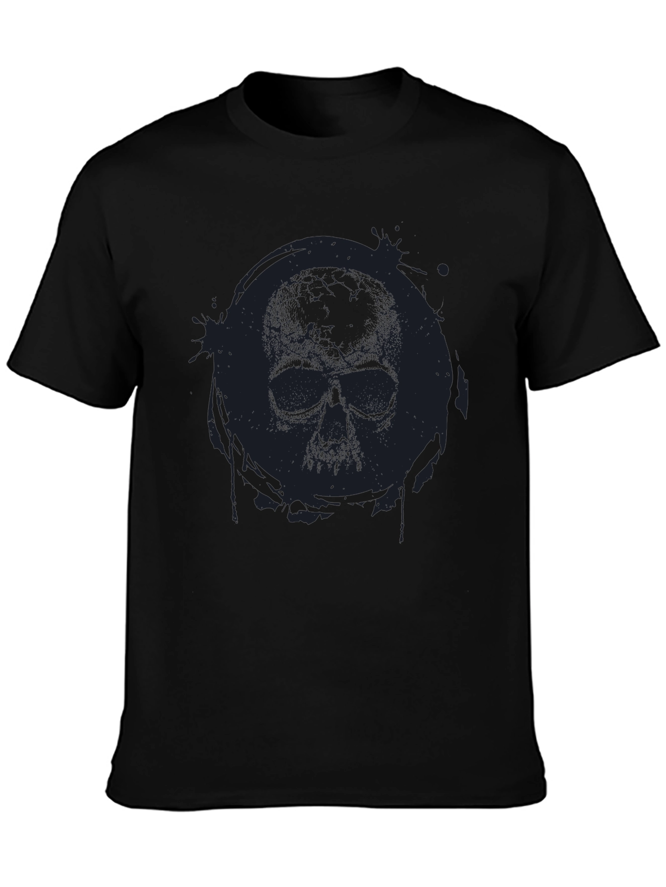 Skull Graphic Print Mens Black T-Shirt