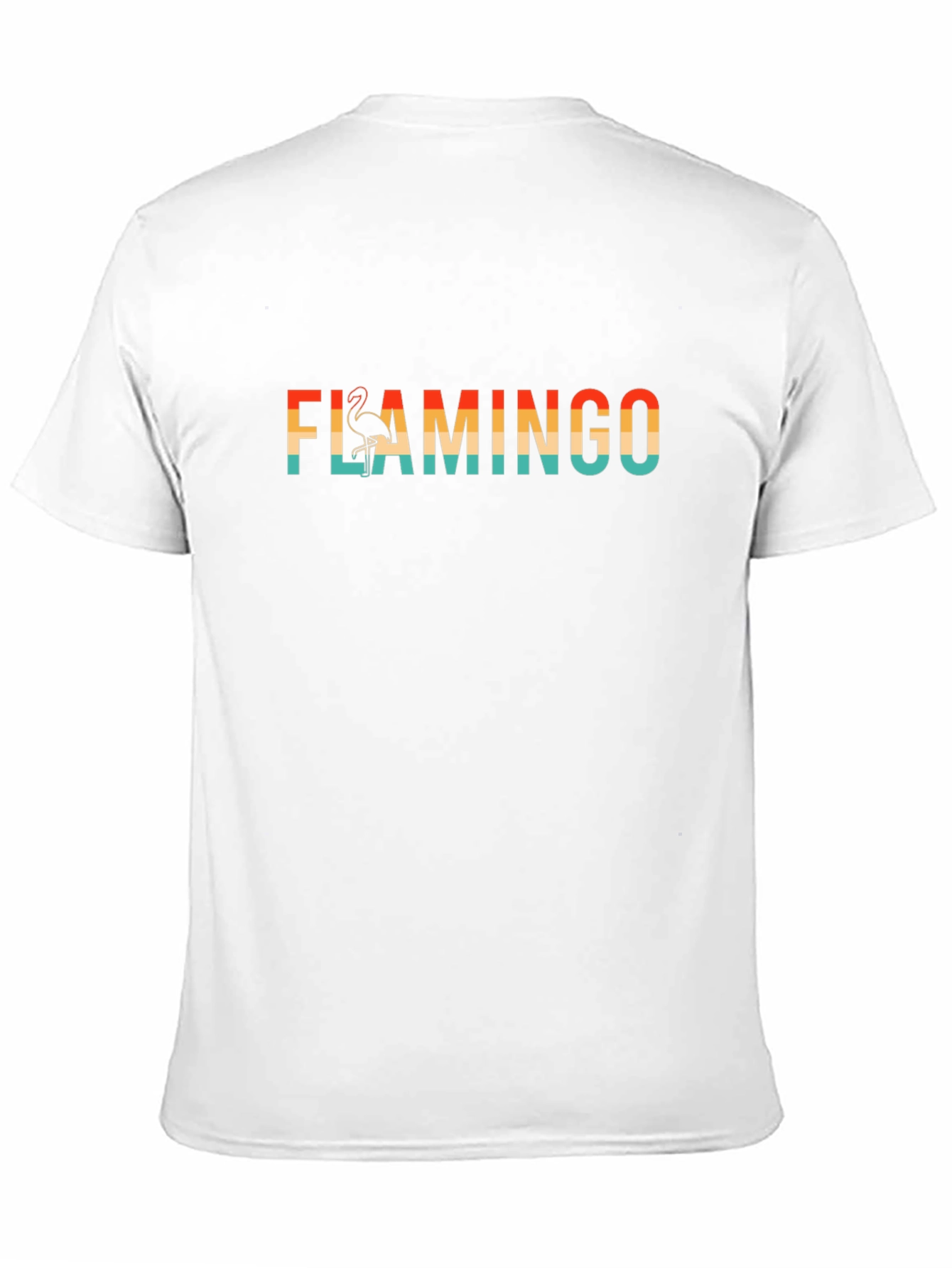 Retro Flamingo Graphic Tee - Black Cotton T-Shirt