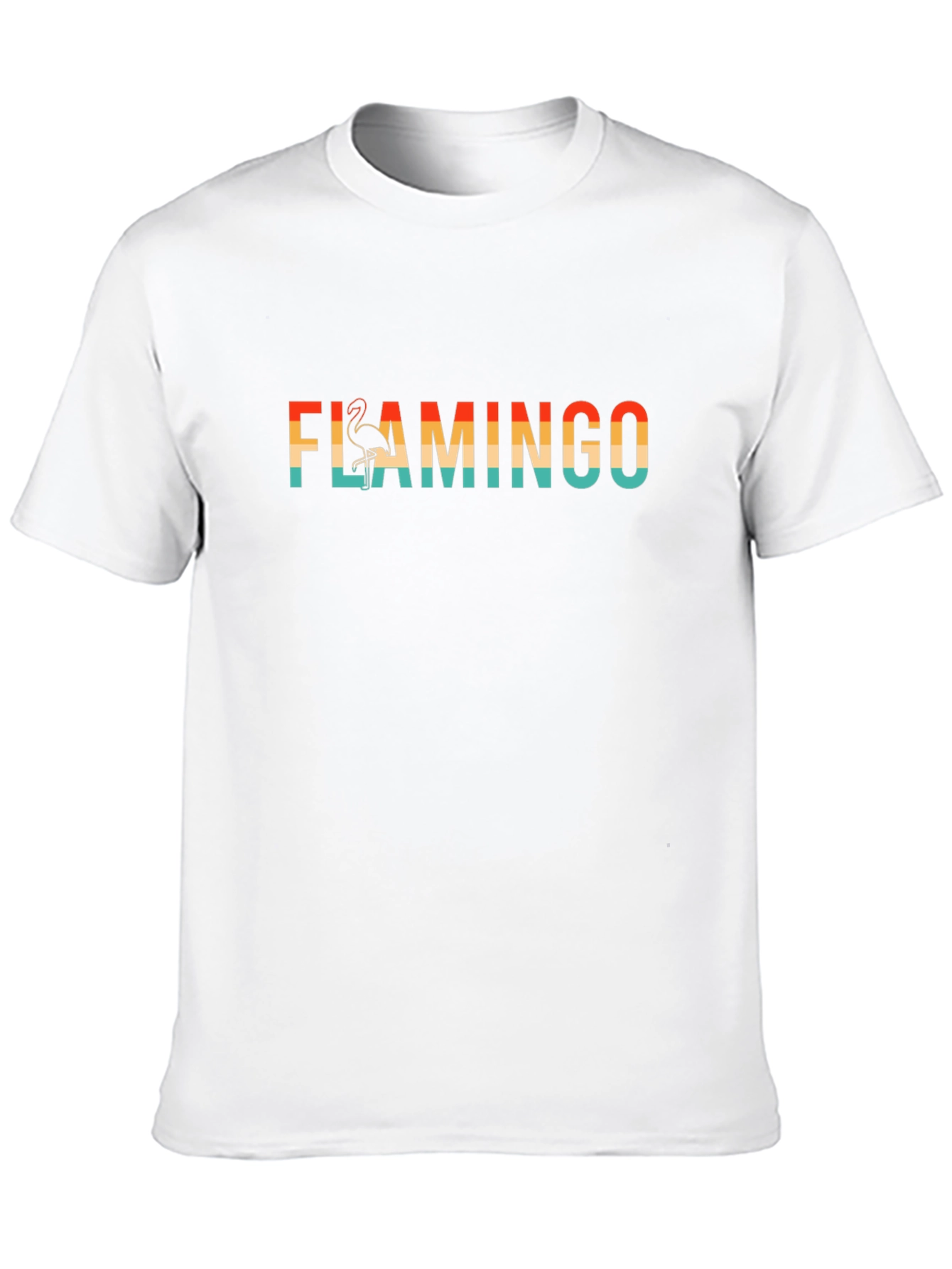 Retro Flamingo Graphic Tee - Black Cotton T-Shirt