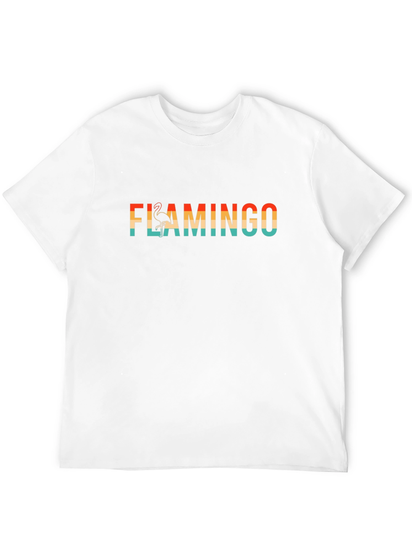 Retro Flamingo Graphic Tee - Black Cotton T-Shirt