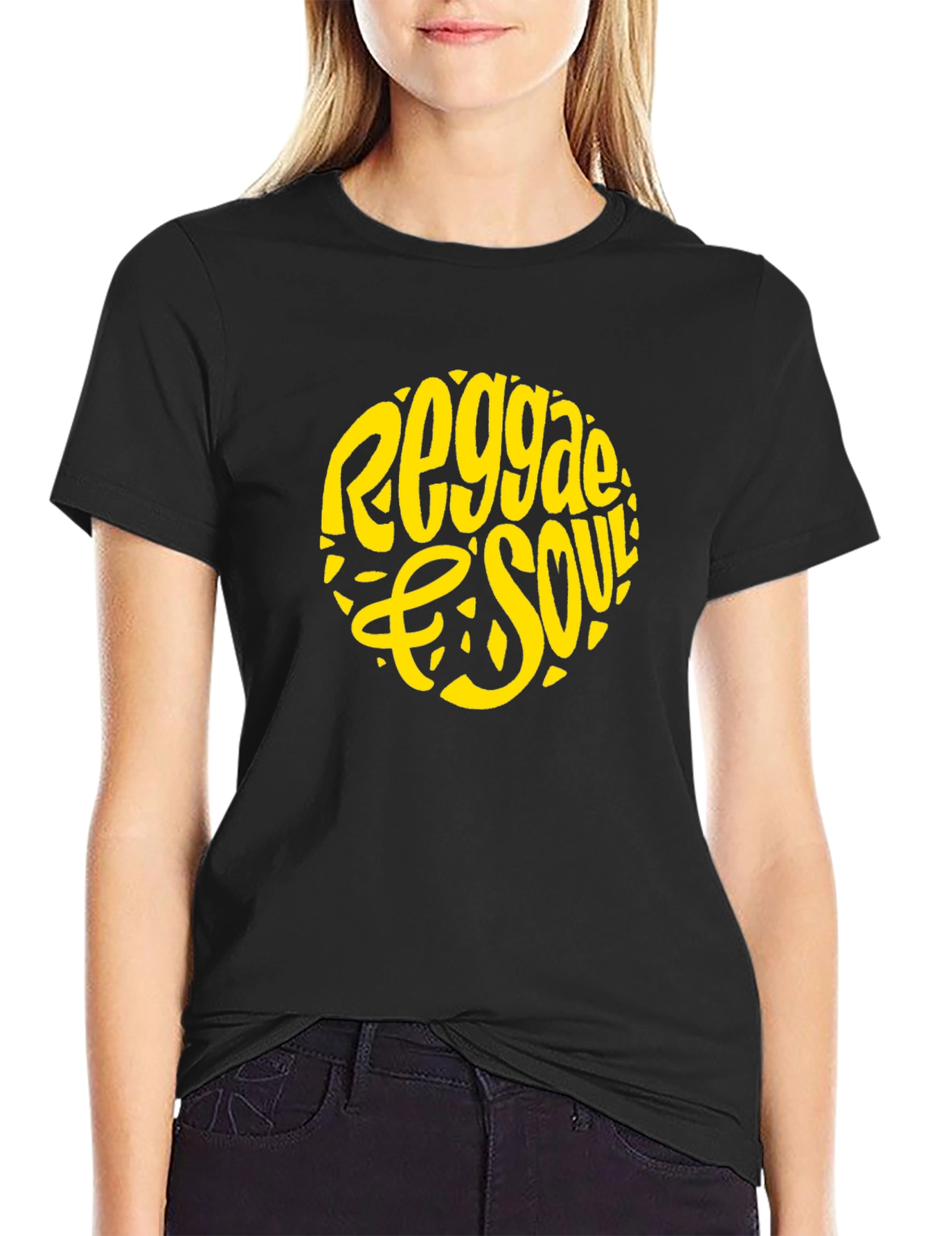 Reggae & Soul Graphic Tee - Black Cotton T-Shirt
