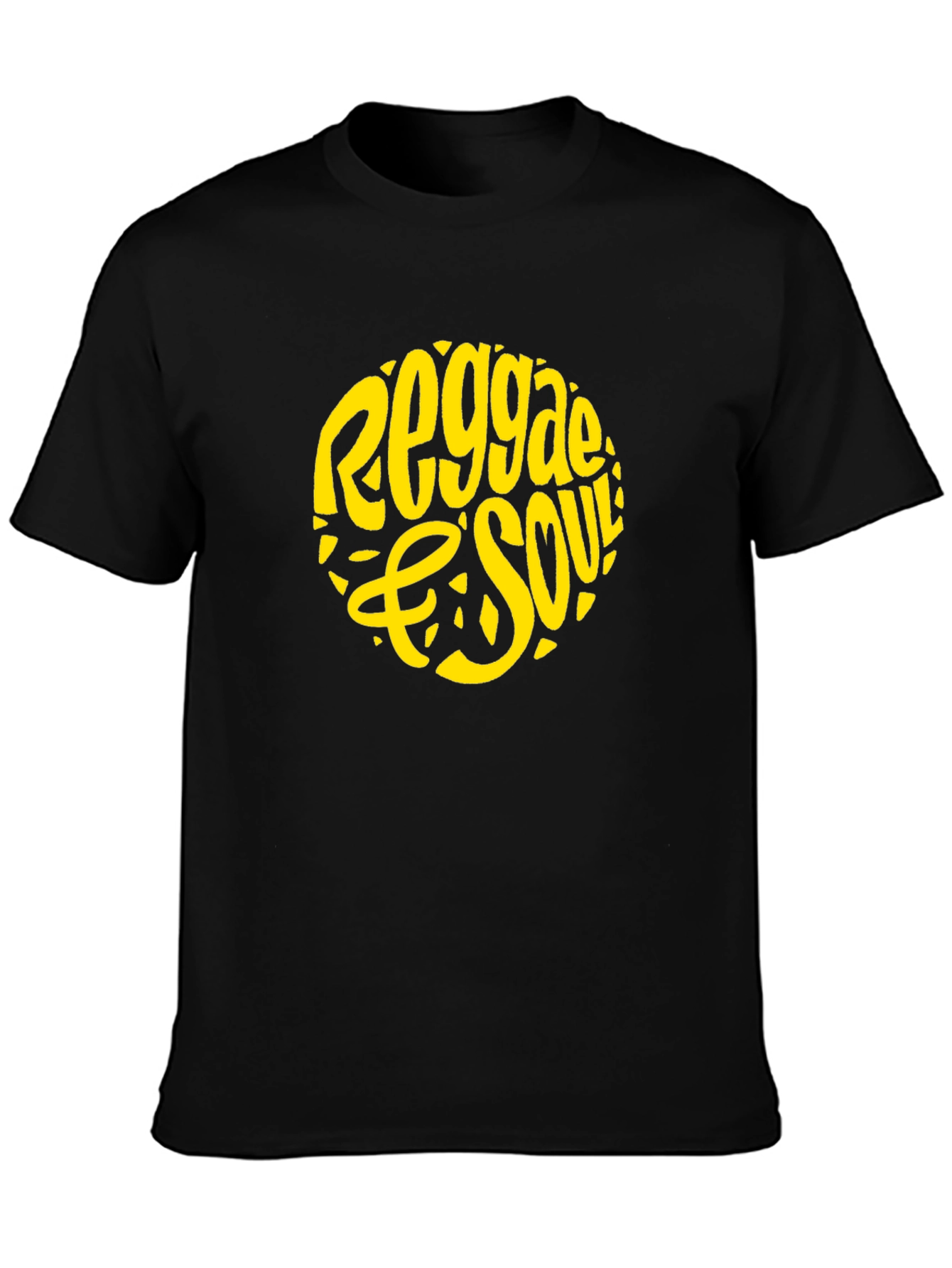 Reggae & Soul Graphic Tee - Black Cotton T-Shirt