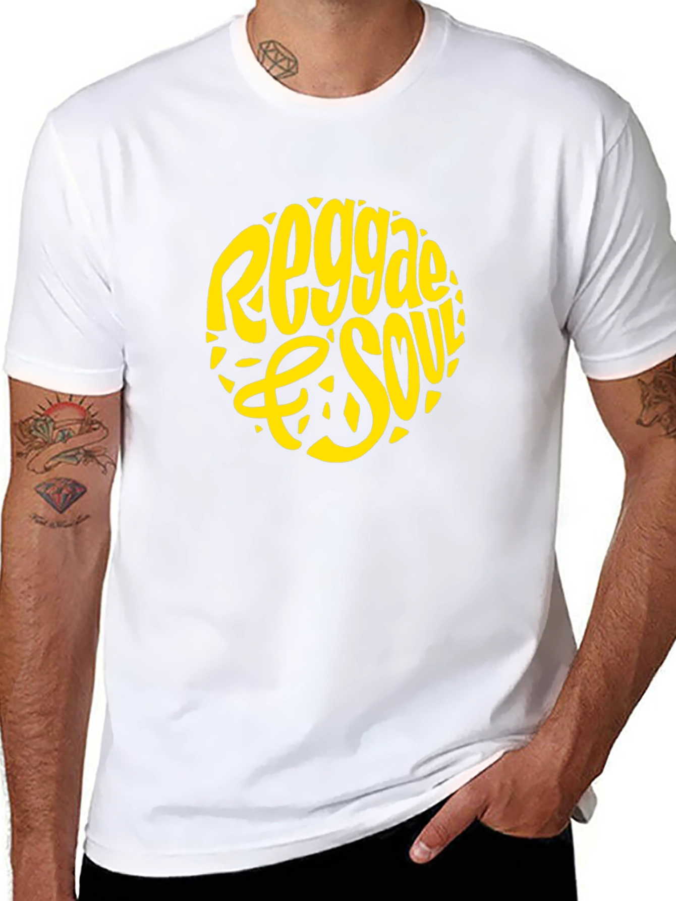 Reggae & Soul Graphic Tee - Black Cotton T-Shirt