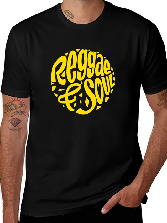Reggae & Soul Graphic Tee - Black Cotton T-Shirt