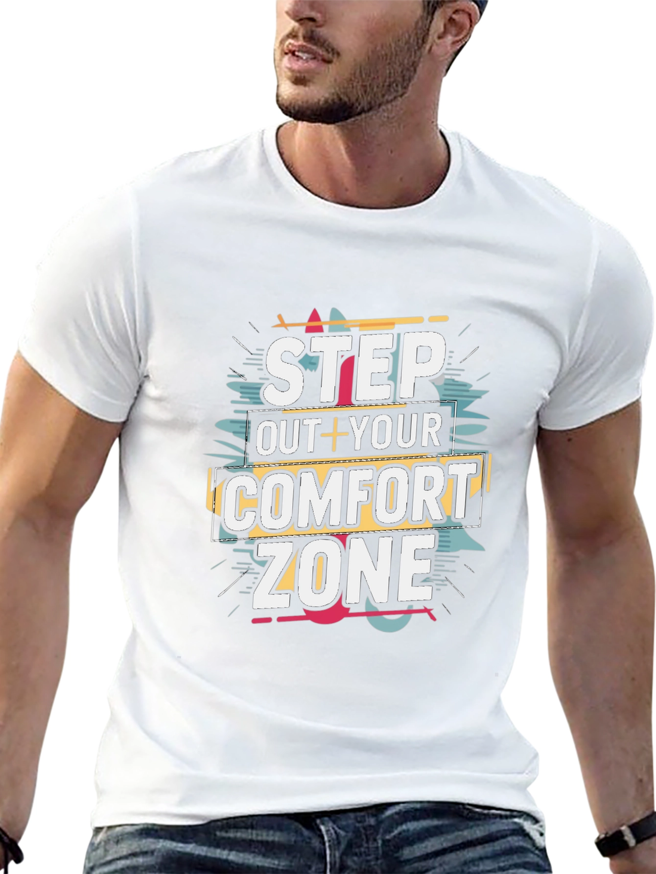 Step Out Comfort Zone Black T-Shirt