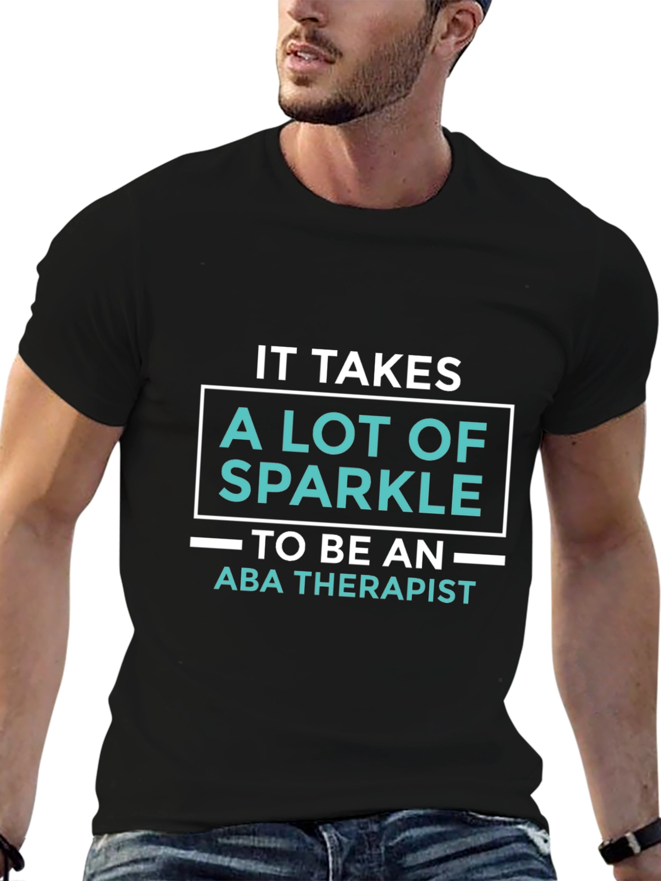 Sparkle ABA Therapist T-Shirt - Black Graphic Tee