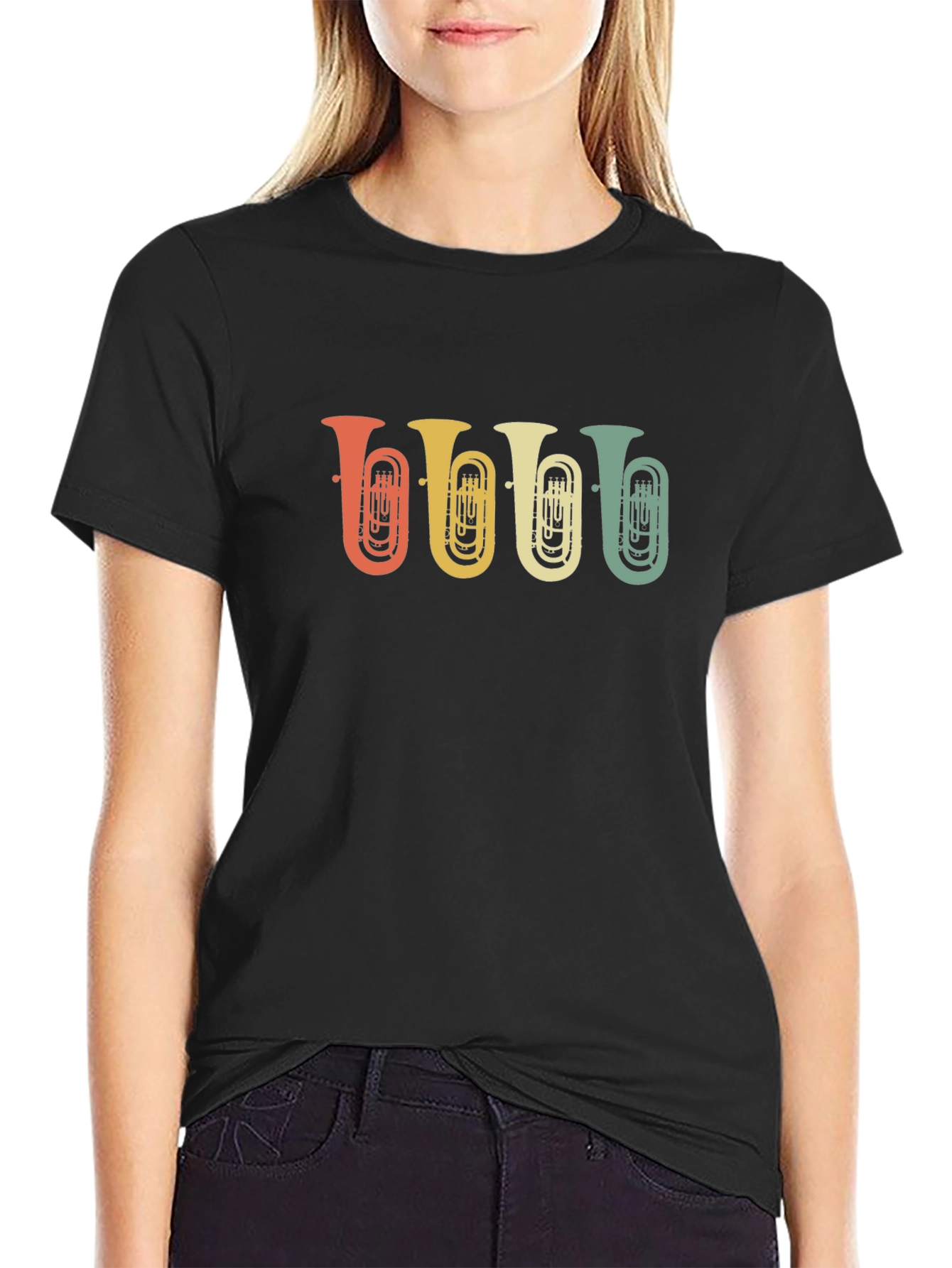 Retro Tuba Graphic Tee - Musical Instrument Shirt