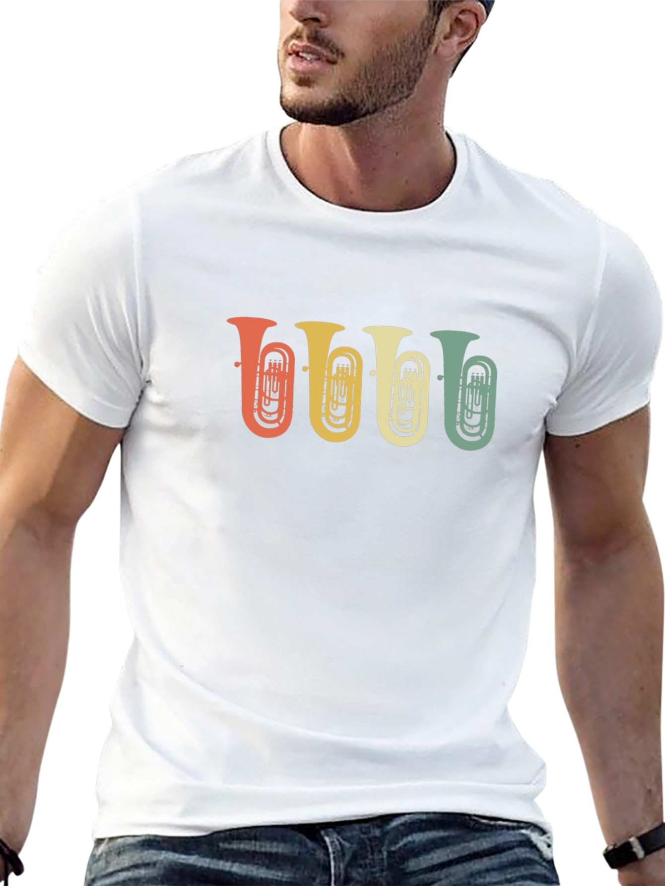 Retro Tuba Graphic Tee - Musical Instrument Shirt