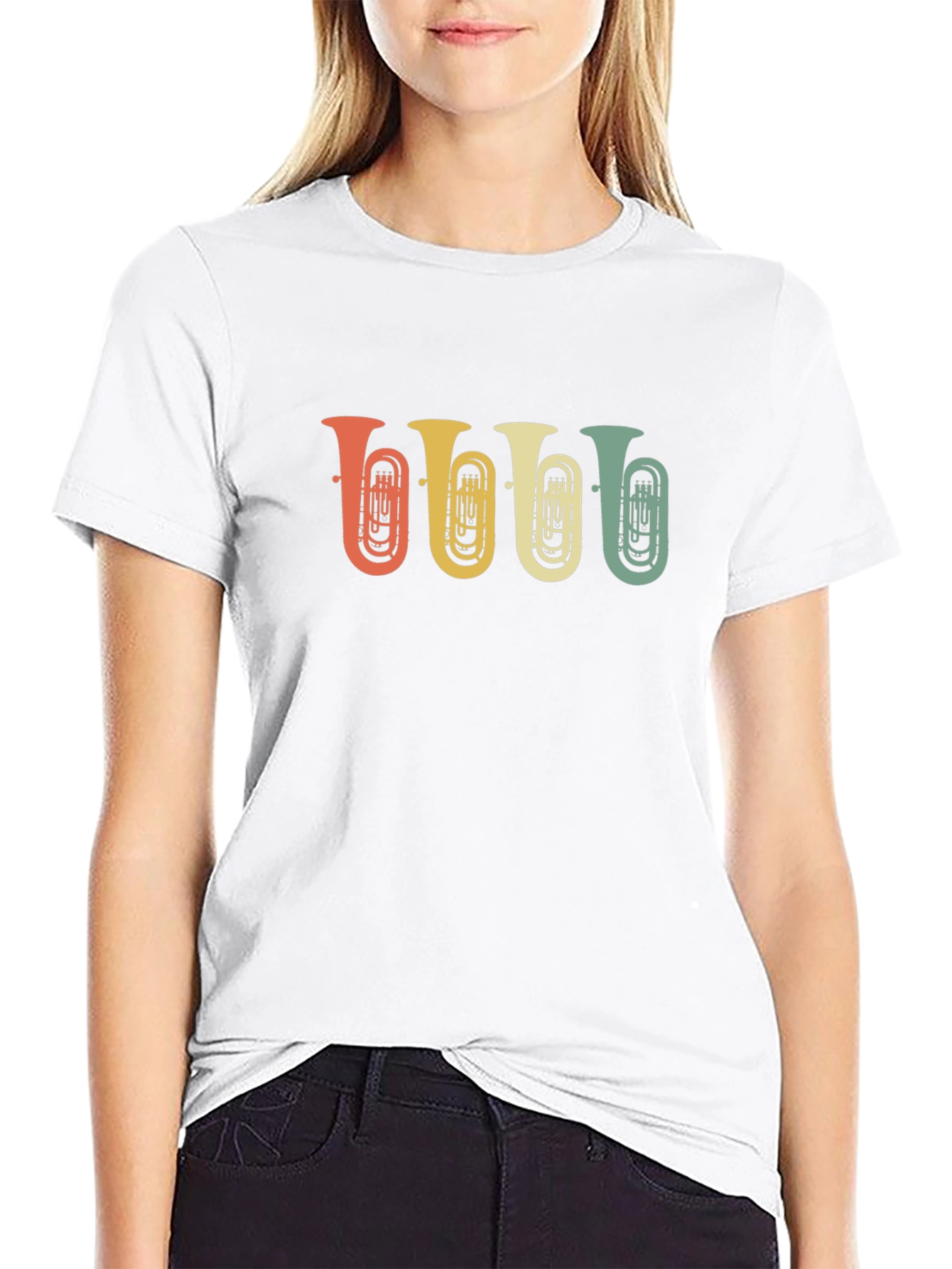 Retro Tuba Graphic Tee - Musical Instrument Shirt