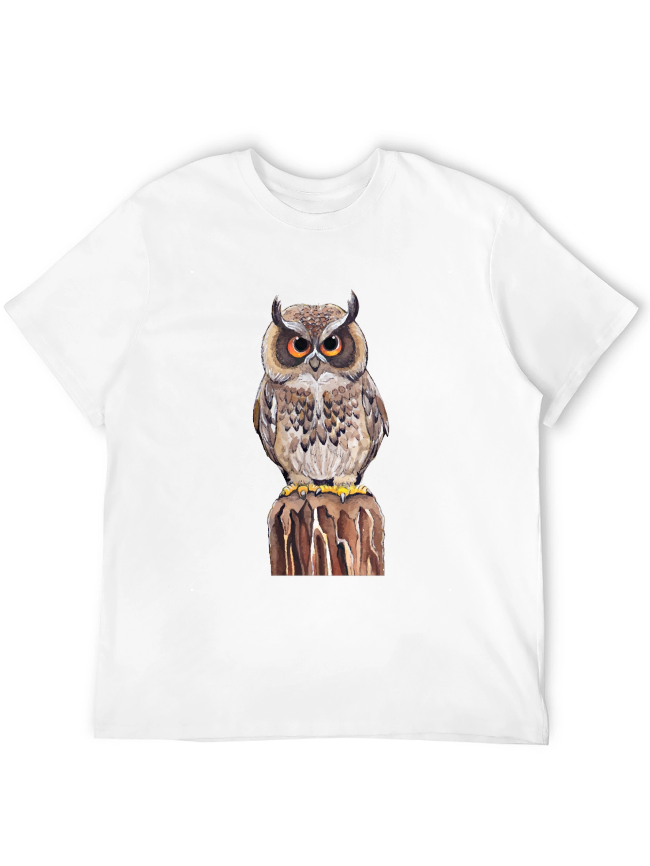 Owl Graphic Print Black T-Shirt