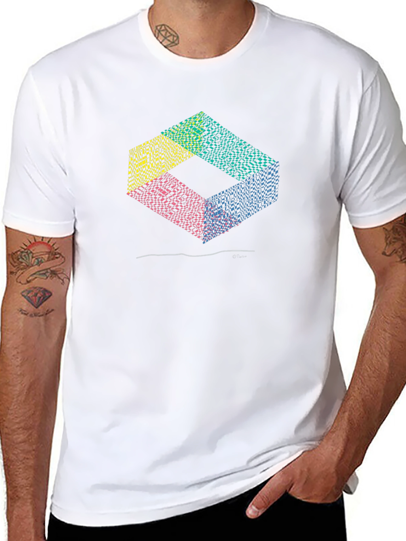 Abstract Geometric Block Graphic Tee