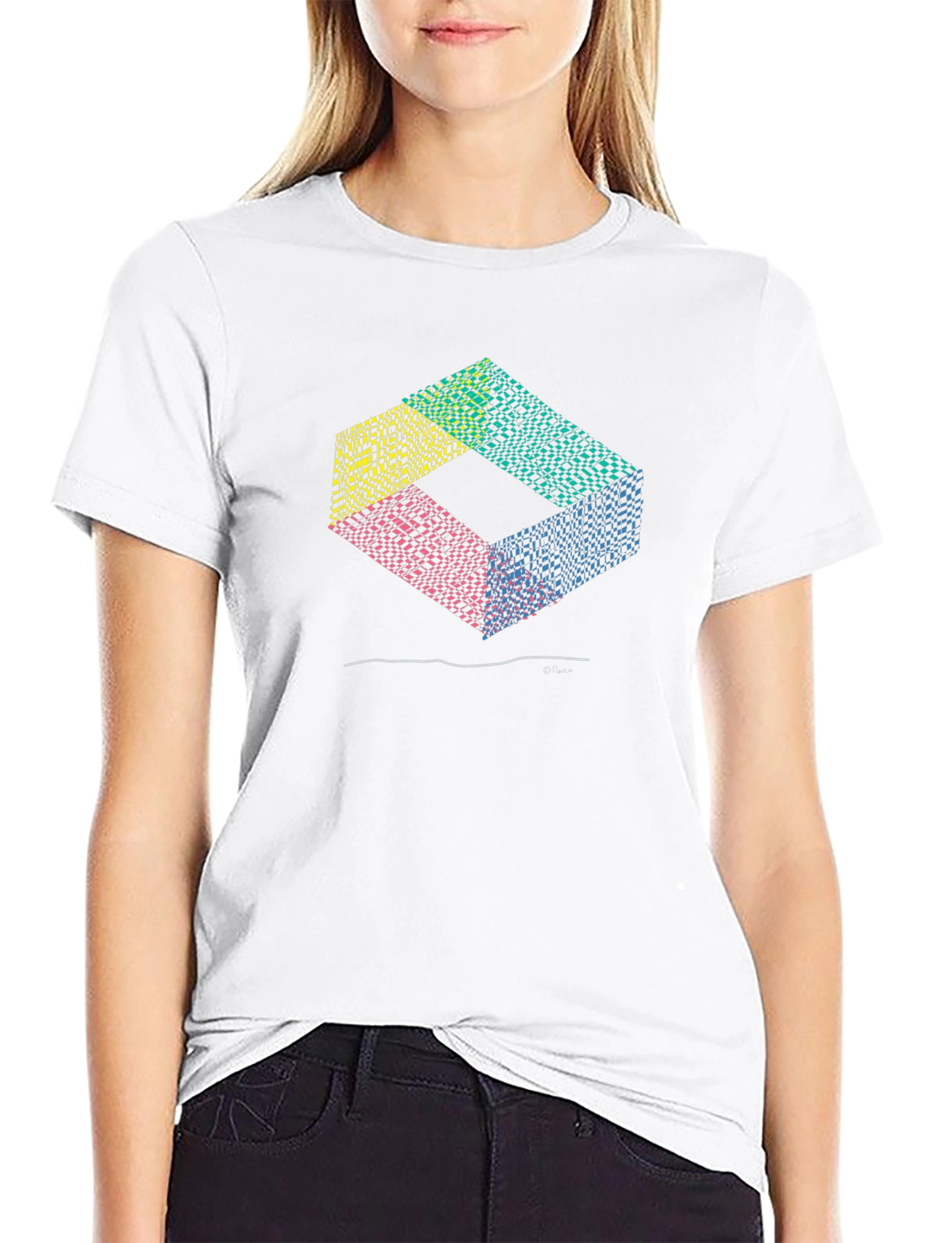 Abstract Geometric Block Graphic Tee