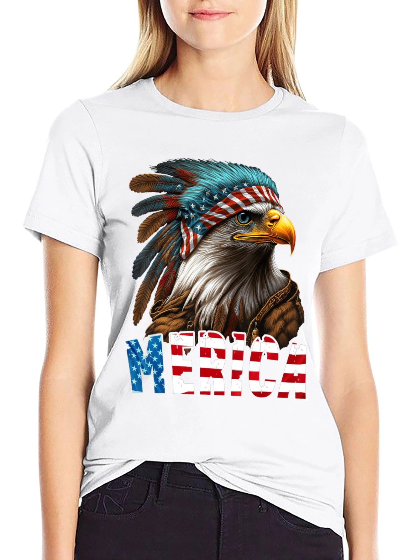 Patriotic Eagle Merica Graphic T-Shirt