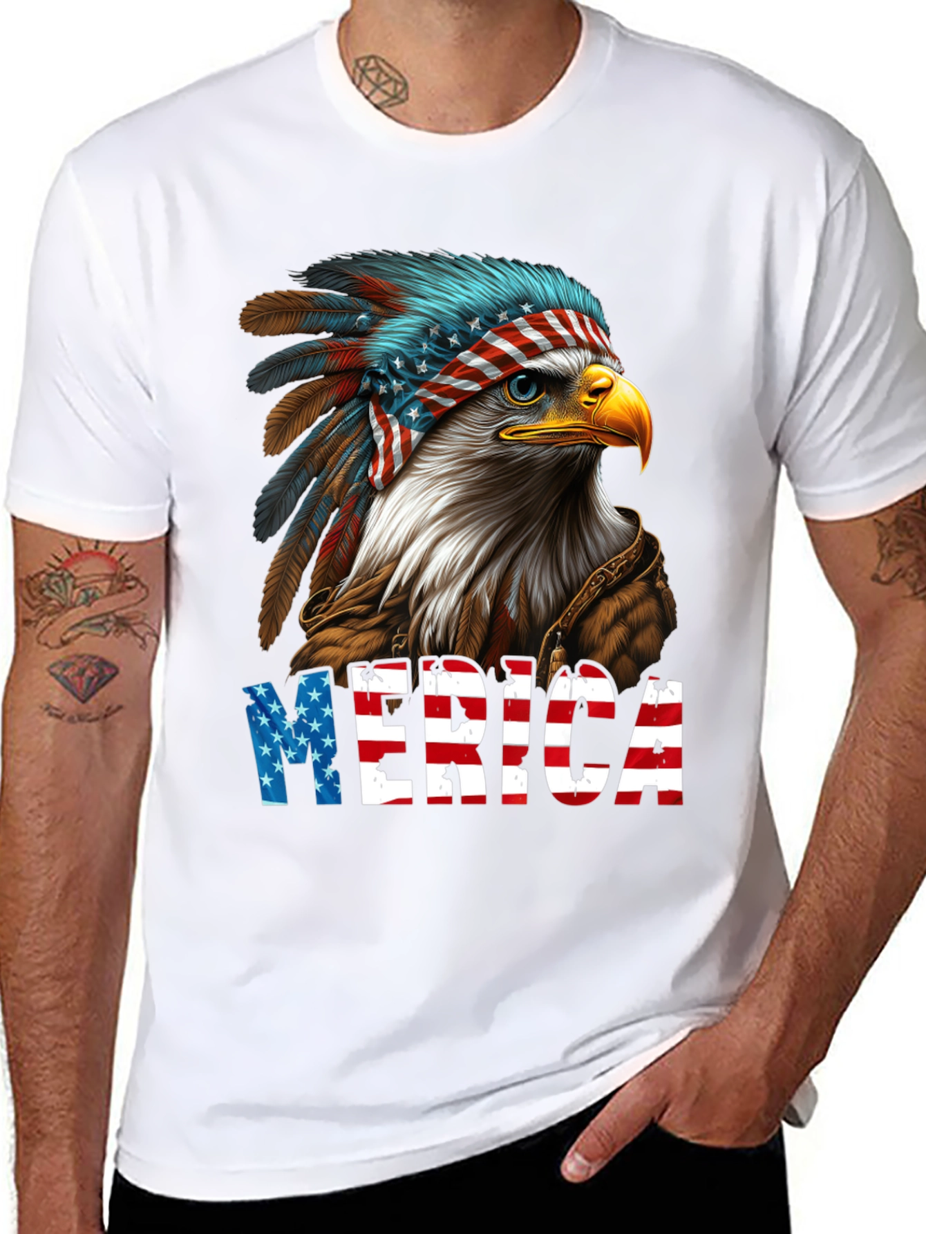 Patriotic Eagle Merica Graphic T-Shirt