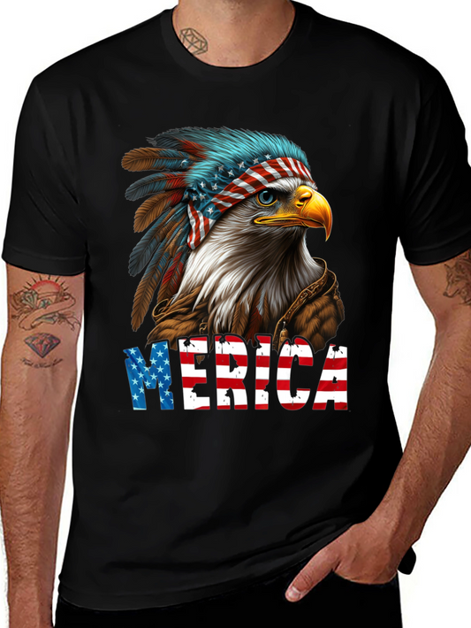 Patriotic Eagle Merica Graphic T-Shirt