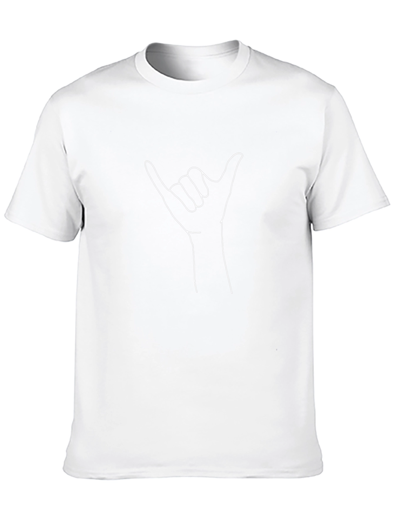 Shaka Sign Graphic Tee - Black Cotton Casual