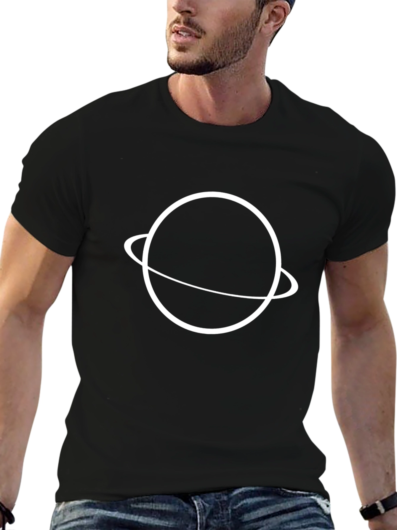 Planet Graphic Black T-Shirt - Stylish & Unique Design