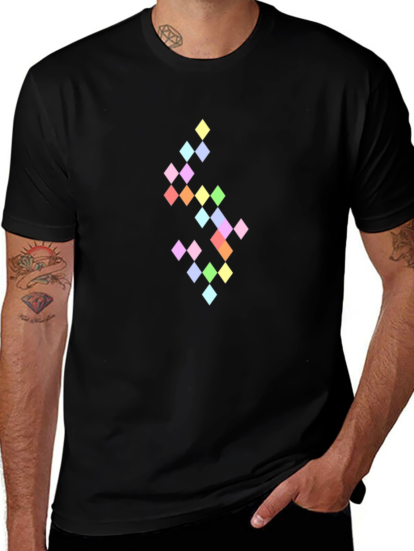 Pixel Diamond Black T-Shirt