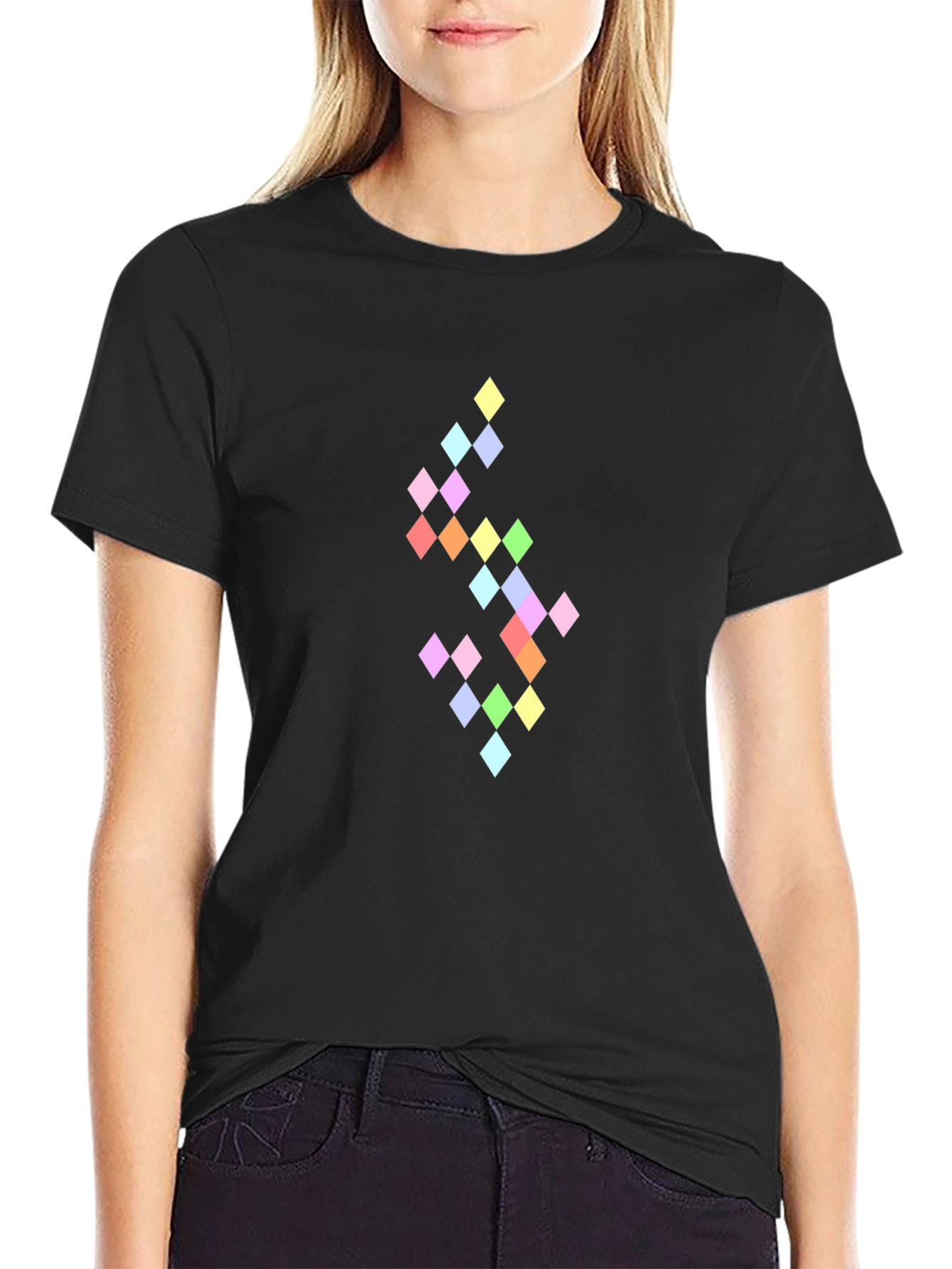 Pixel Diamond Black T-Shirt