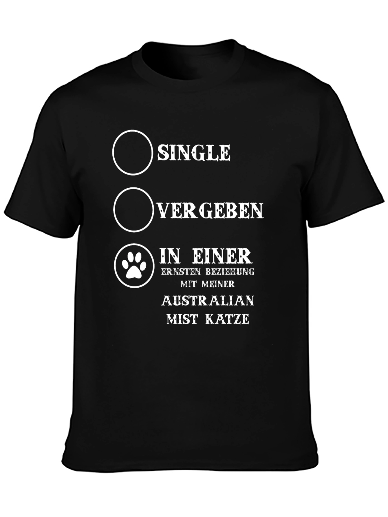 Novelty Cat Lover T-Shirt - Relationship Status