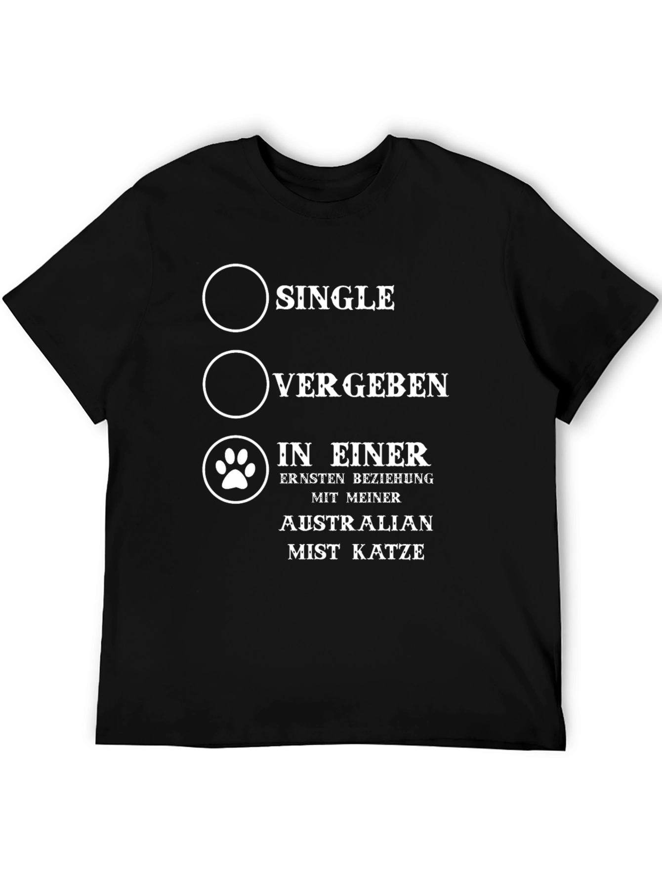 Novelty Cat Lover T-Shirt - Relationship Status