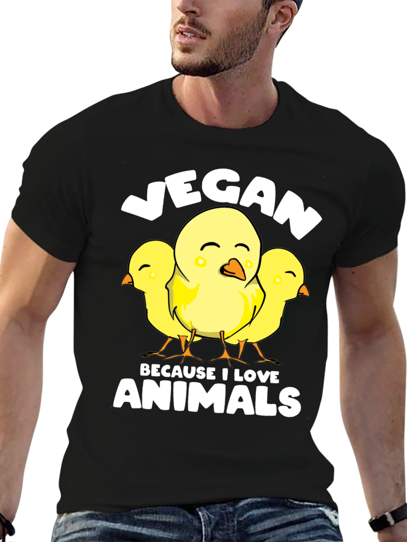 Vegan Chicks T-Shirt - Because I Love Animals