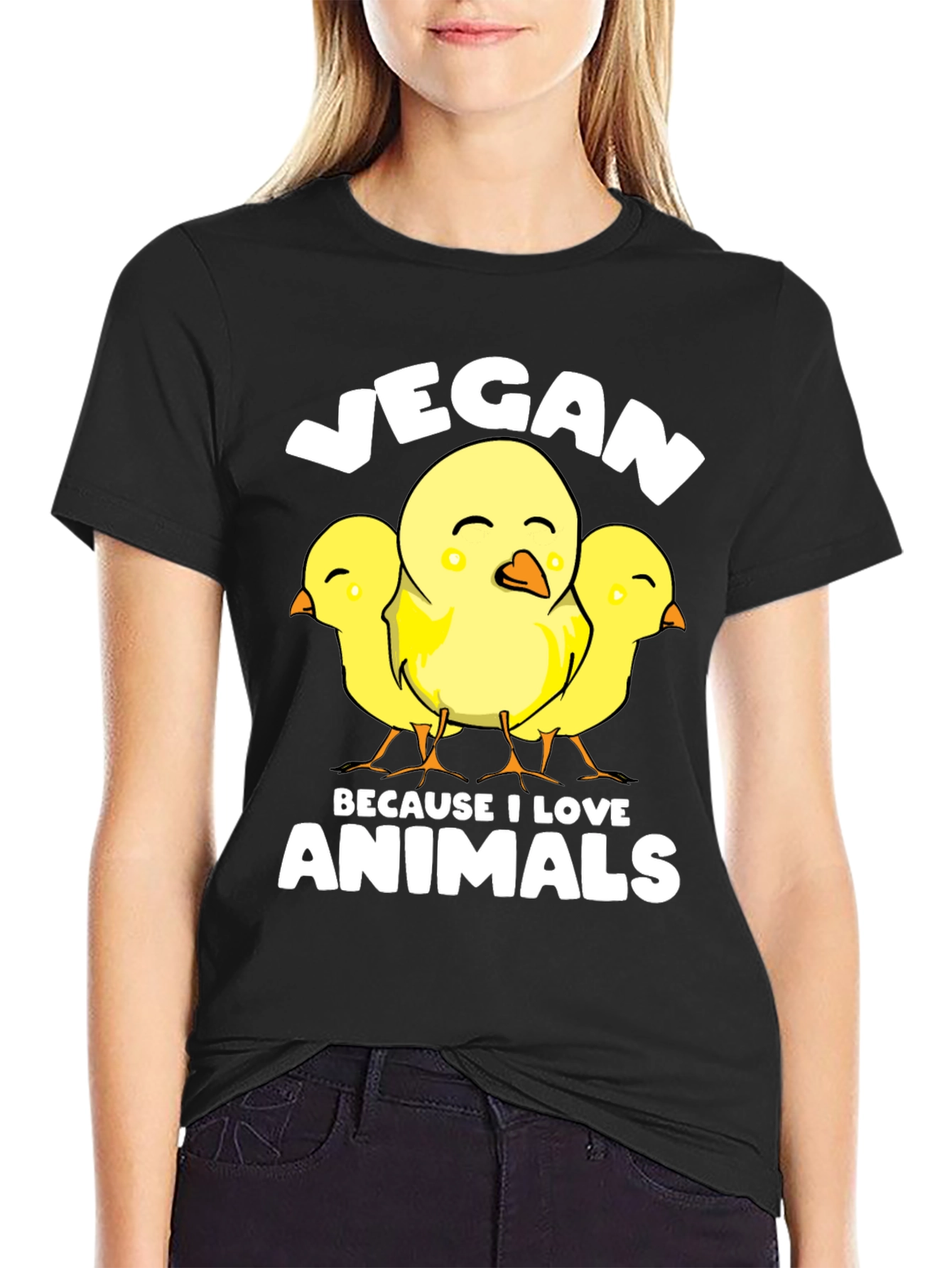 Vegan Chicks T-Shirt - Because I Love Animals