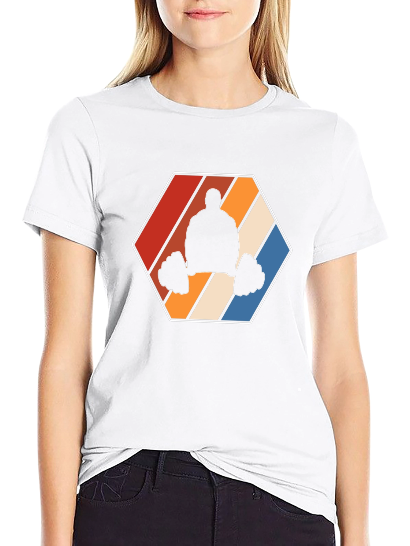 Retro Gym T-Shirt - Weightlifting Silhouette