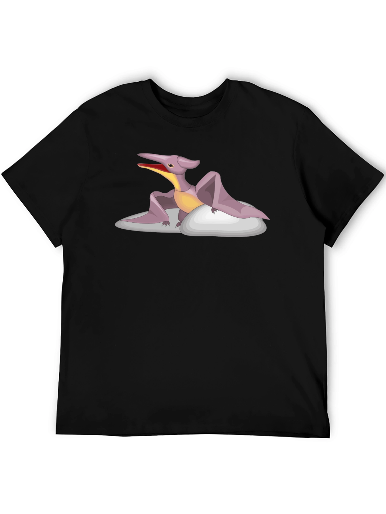 Pterodactyl Graphic Tee - Black Cotton T-Shirt
