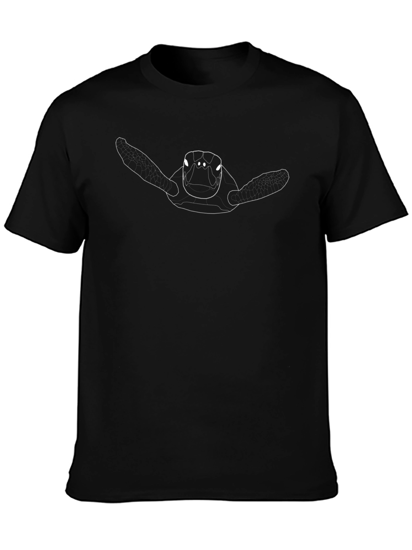 Sea Turtle Graphic Tee - Black Cotton T-Shirt