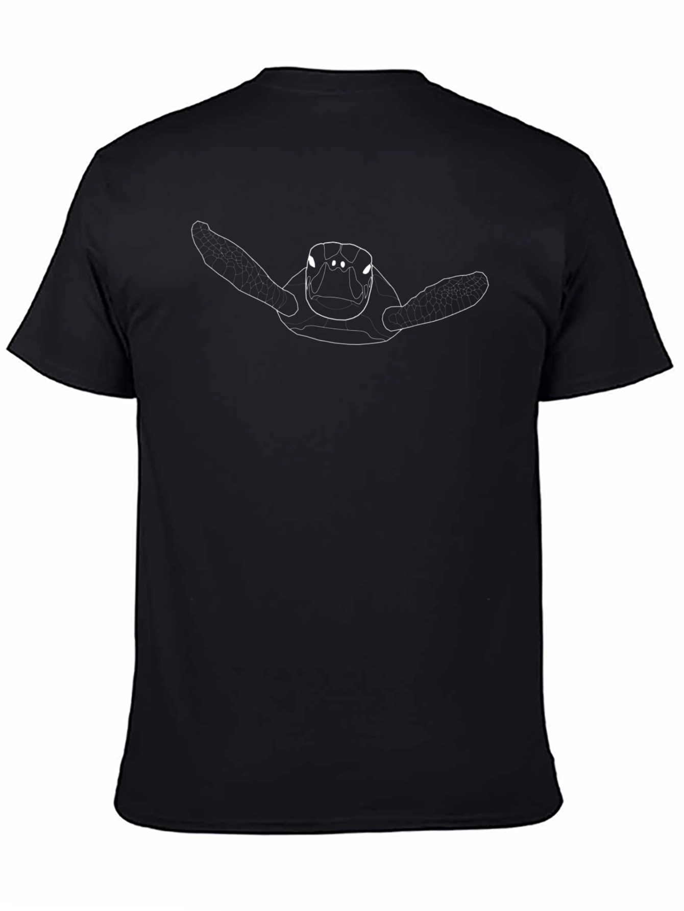Sea Turtle Graphic Tee - Black Cotton T-Shirt