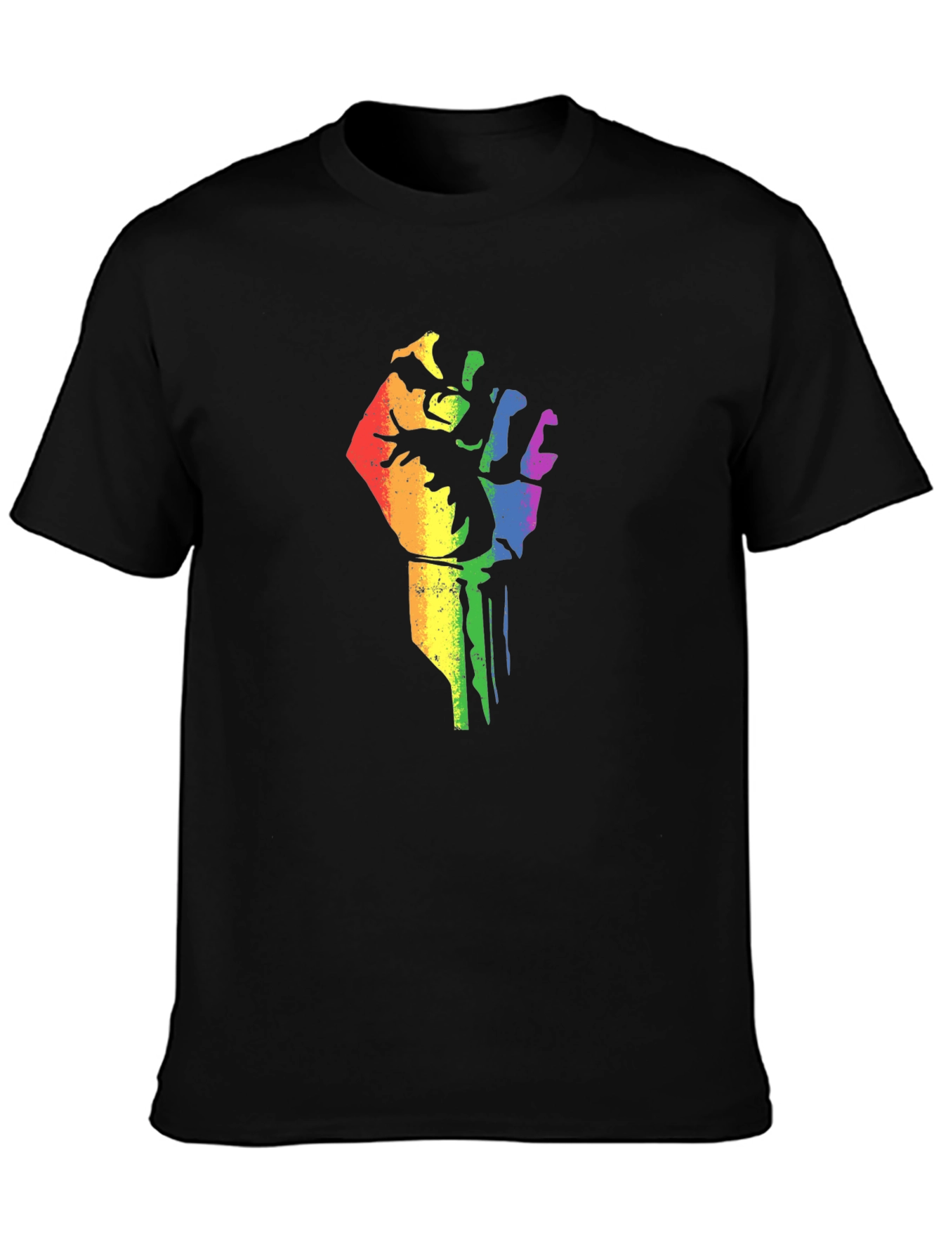Pride Fist Graphic Tee - Black Cotton Blend