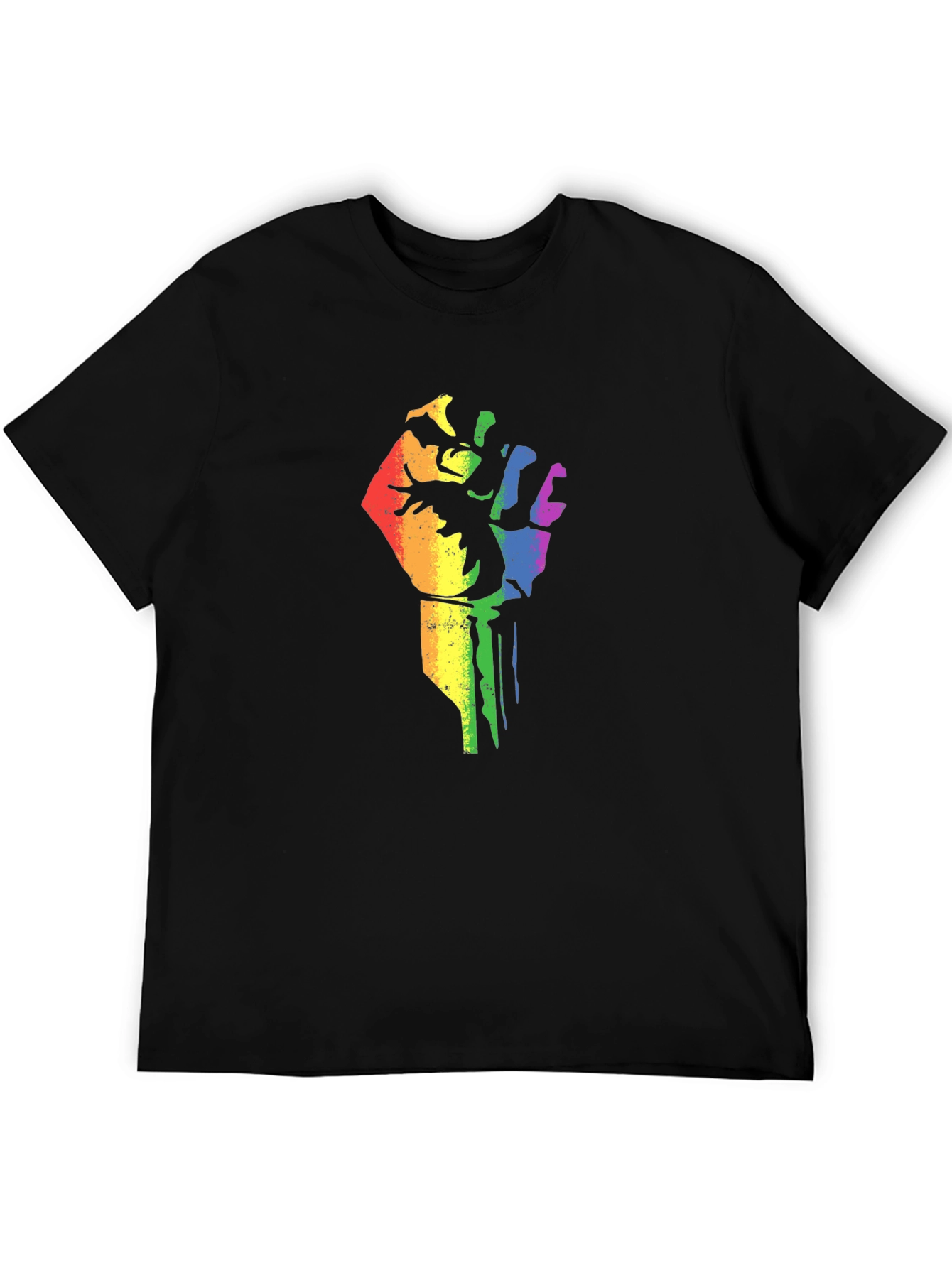 Pride Fist Graphic Tee - Black Cotton Blend